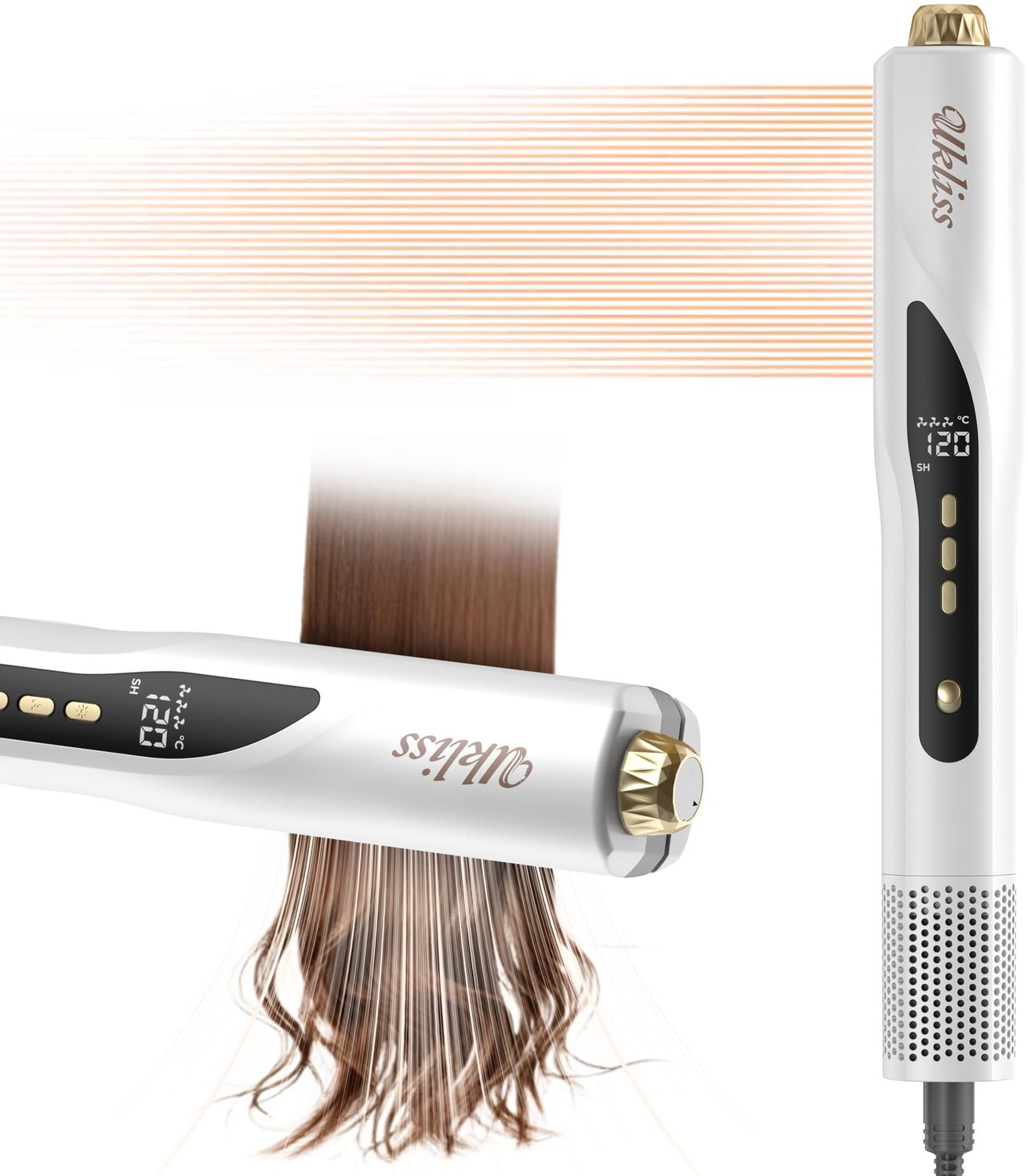 2-in-1 Stijltang en Haardroger met Display