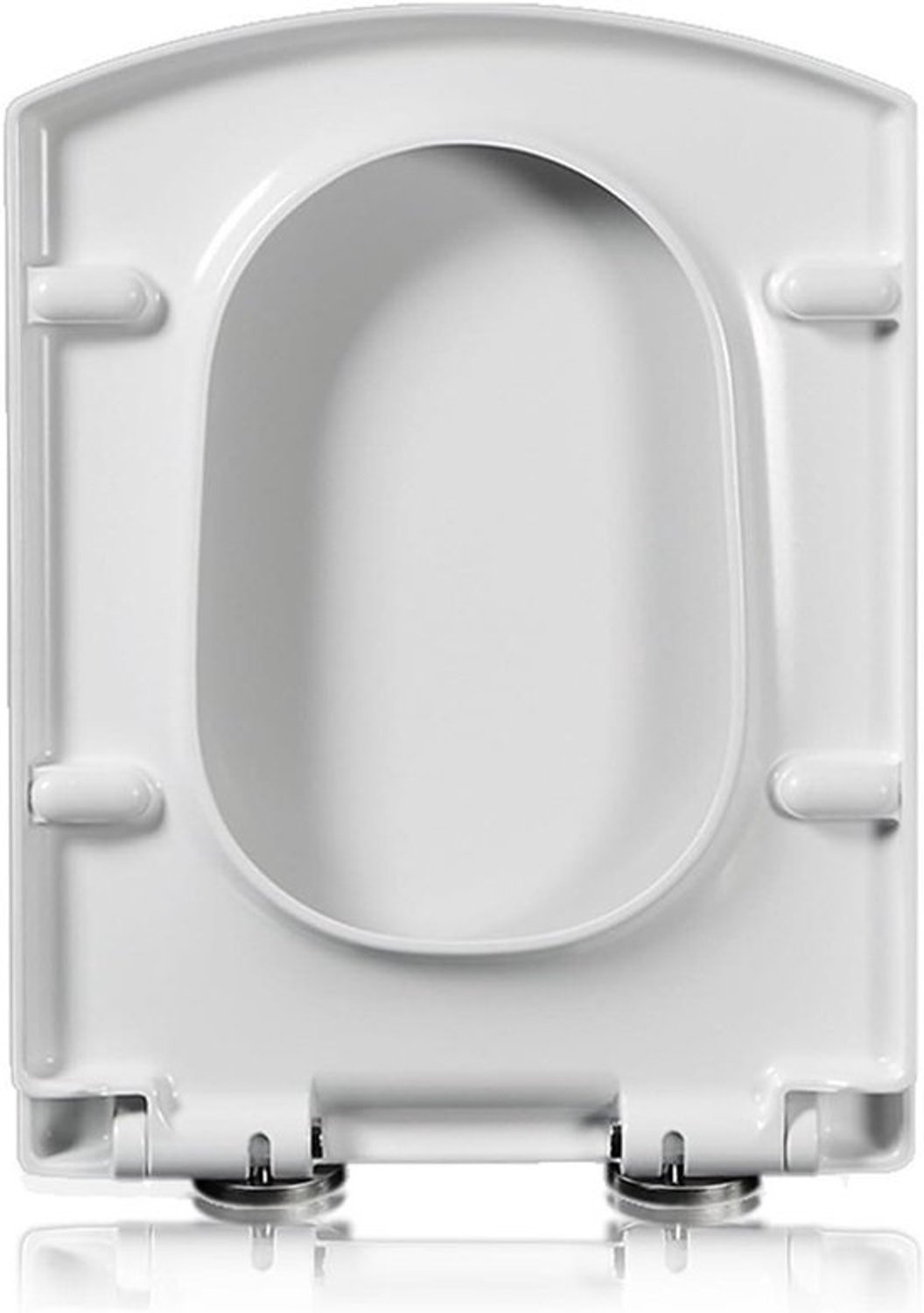 Vierkante toiletzitting - Toiletdeksel voor de badkamer - Badkamer vernieuwen - Keramieklook - 43x34.5 cm - Wit