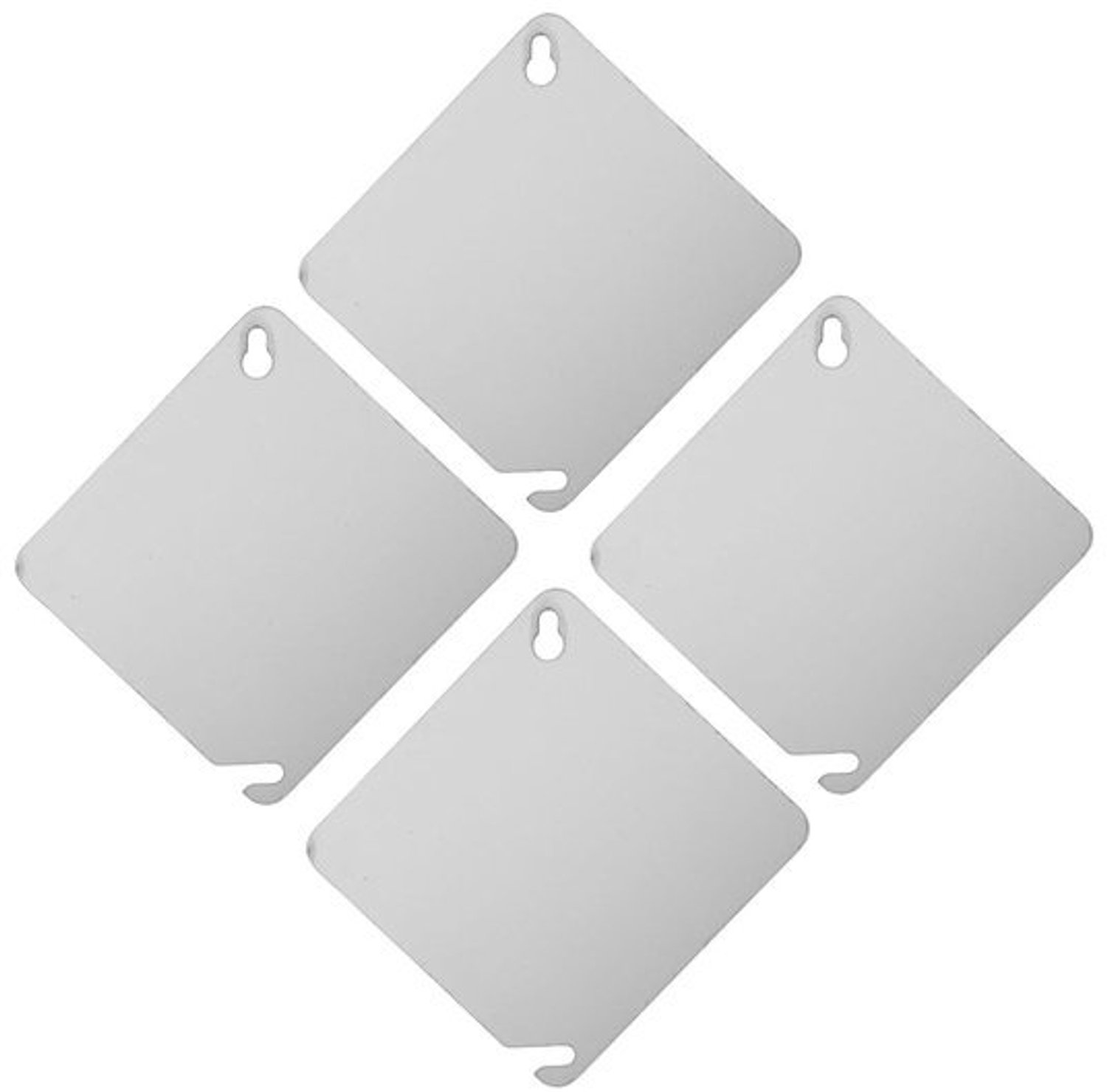 Metalen afdekplaten - Blindplaten voor elektra - Wandcontactdozen afdekken - EMI-afscherming - 10 x 10 cm - Zilver