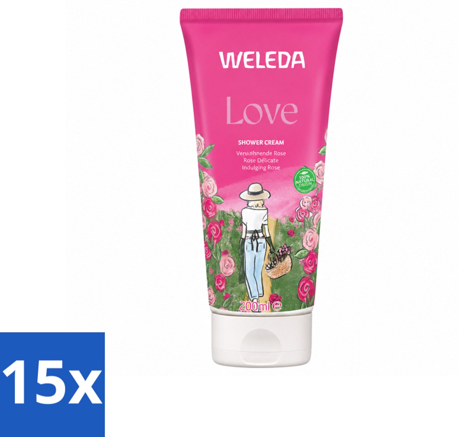 15 x WELEDA - Douchecrème Aroma Shower Love - 200 ml - Voordeelverpakking - 15 stuks