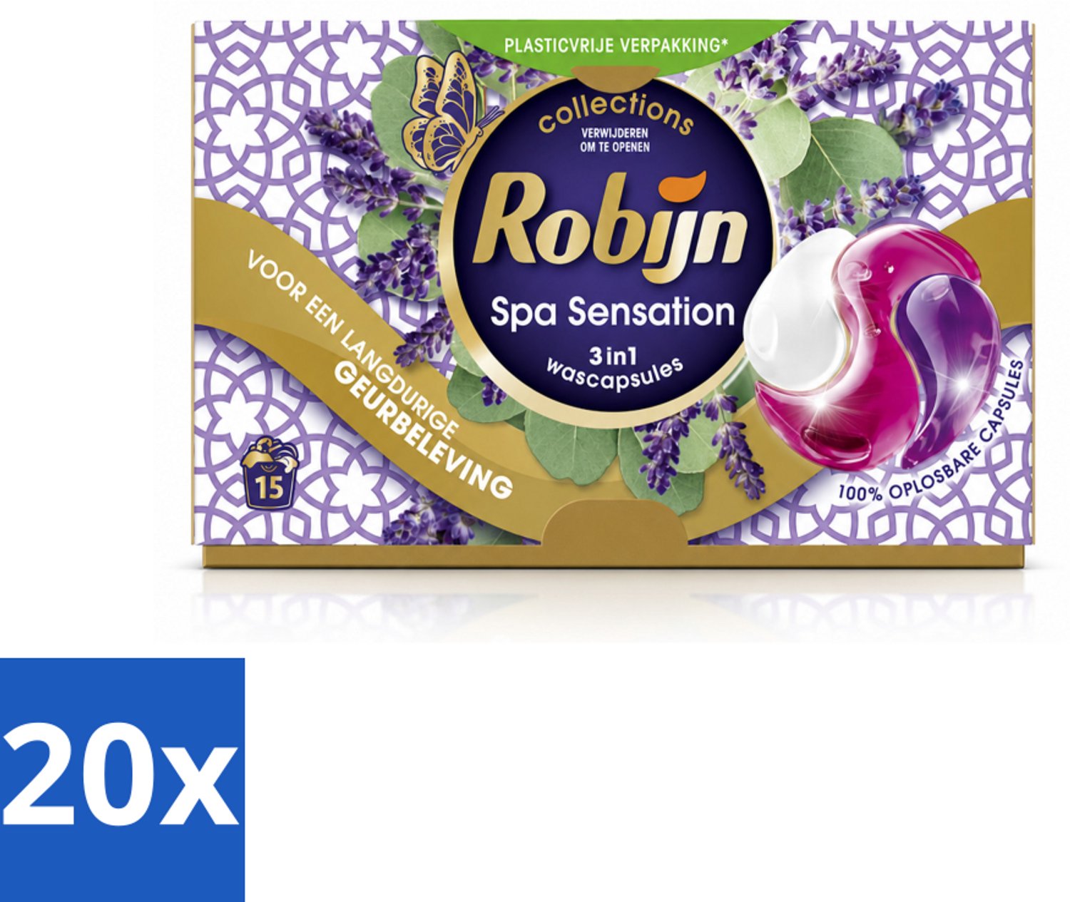 20 x Robijn - 3-in-1 Spa Sensation - Wascapsules - 15 Wasbeurten - Voordeelverpakking - 20 stuks