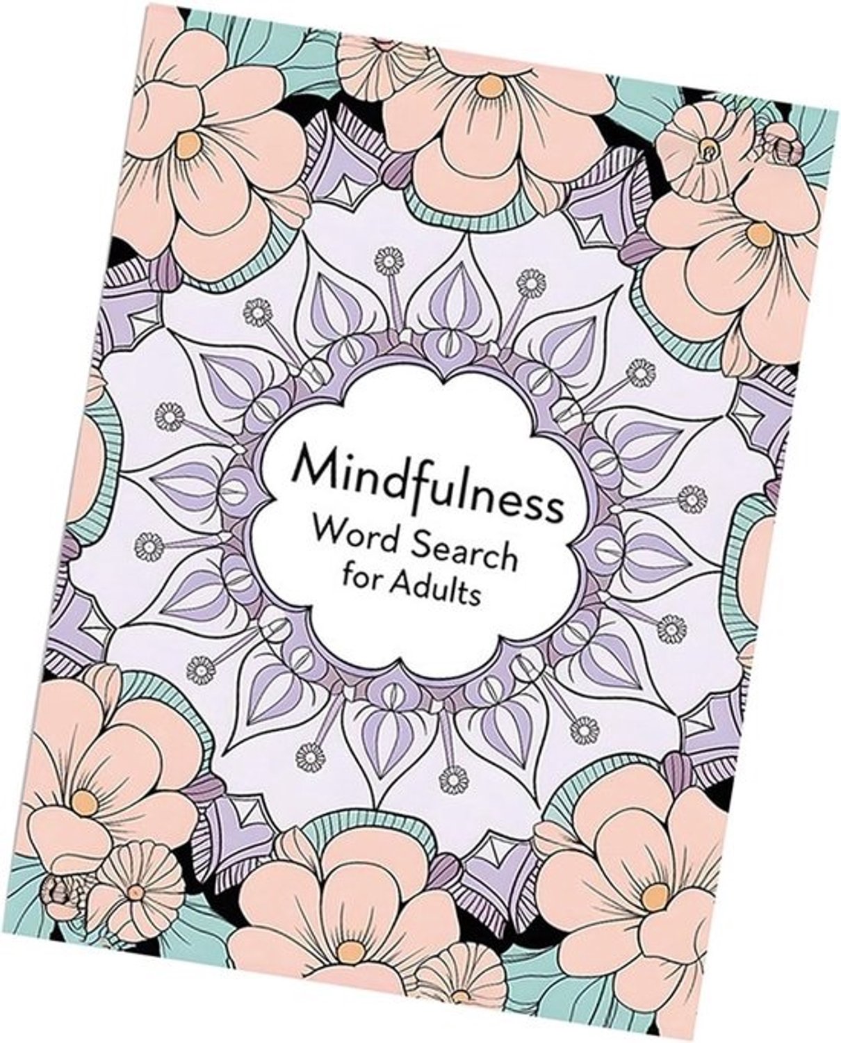 Zoek-de-woorden puzzels - Boek met puzzels - Tijdverdrijf en ontspanning - Oefeningen voor mindfulness - 21 x 28.5 cm - Mandala met bloem