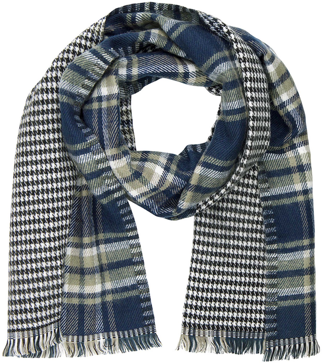 LINDENMANN heren sjaal - blauw geruit