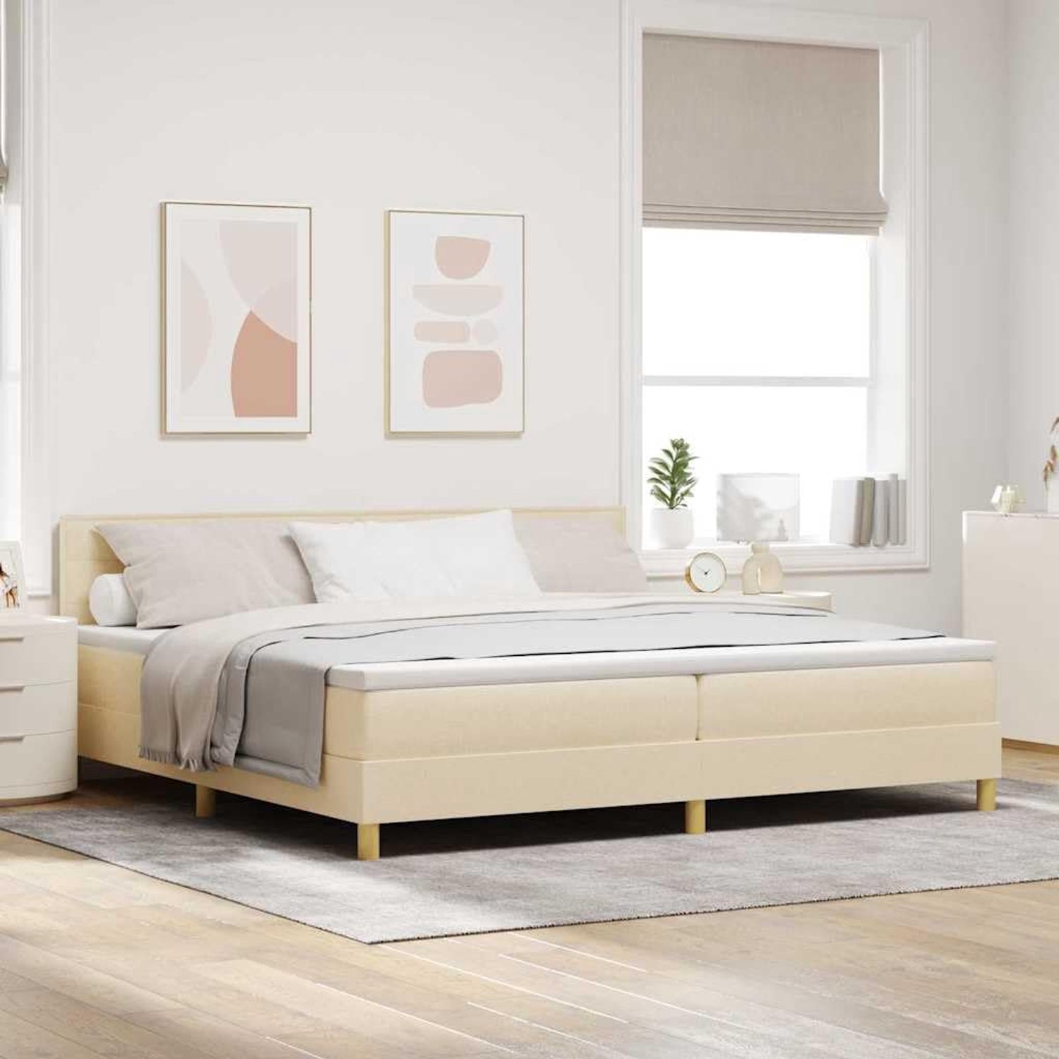 Schuimmatras met pocketveren Modern rechthoekig ontwerp 200x200 cm crème