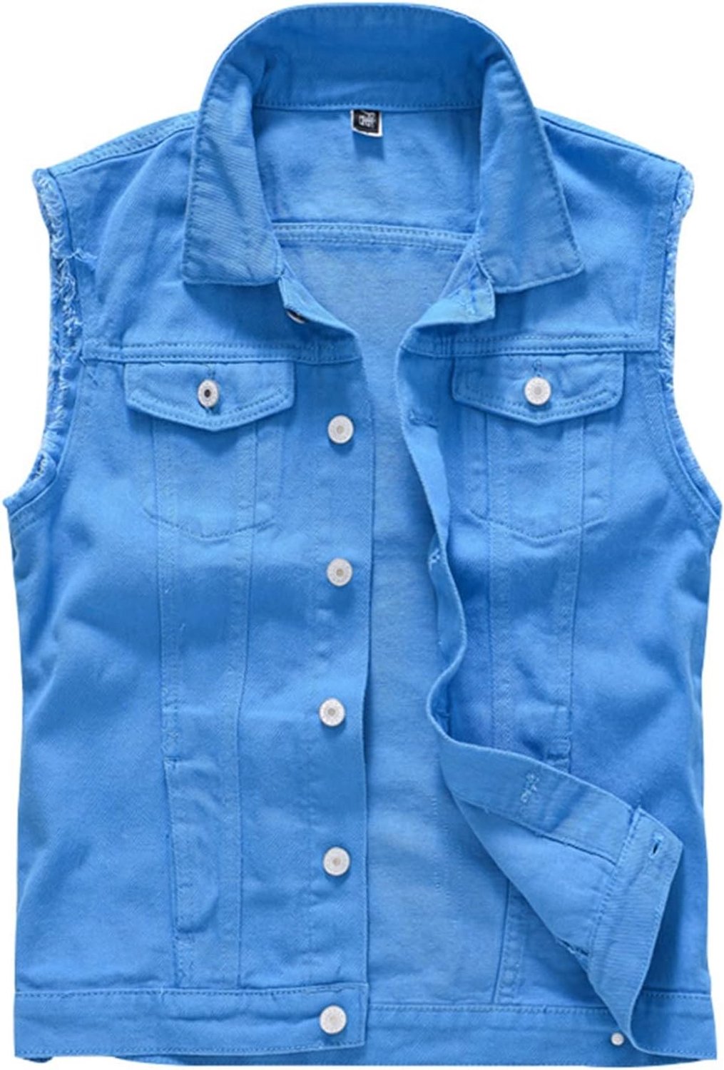 Vest heren mouwloos slim fit retro gescheurd casual jeans vest voor mannen
