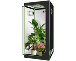 100x100x200cm Indoor Groeitent, 600D Oxford Lichtdicht en Waterdicht Groeikast, met Observatievenster, voor Plantengroei Ruimte