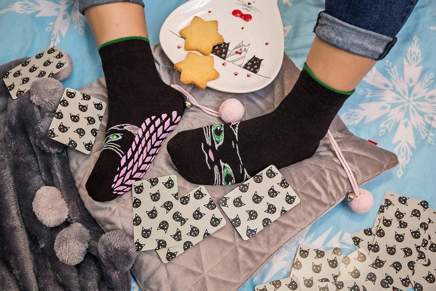 Rainbow Socks Katten Sokken Box Dames - Katoen Terry met Antislip