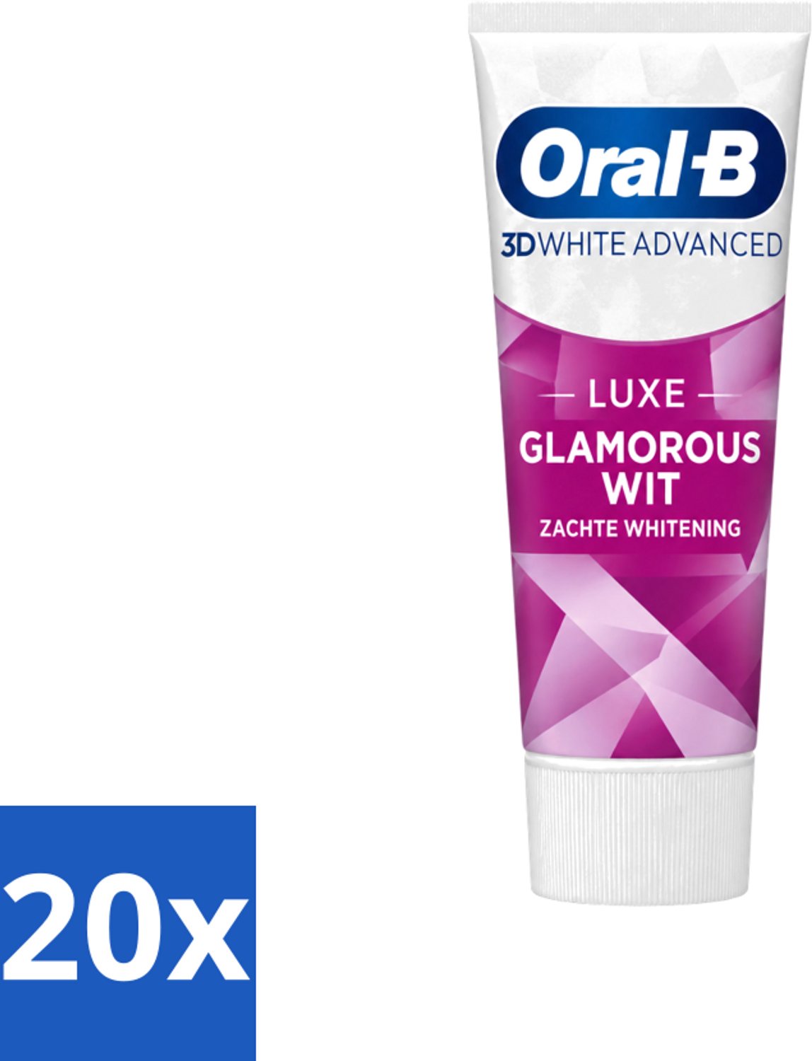 20 x Oral-B - 3D White Advanced – Tandpasta – Luxe – Glamorous White – 75 ml - Voordeelverpakking - 20 stuks