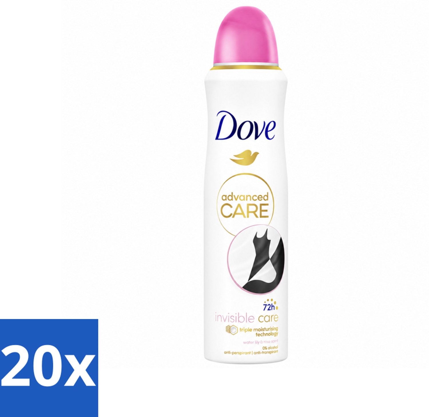 20 x Dove – Deodorant Spray – Invisible Care – 150 ml - Voordeelverpakking - 20 stuks
