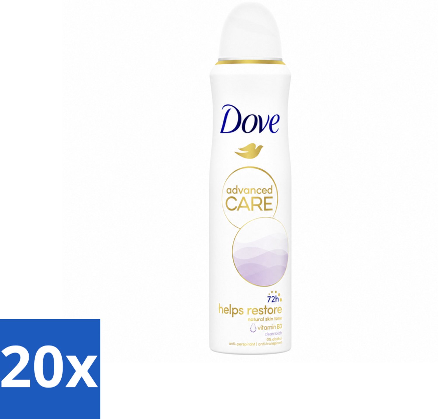 20 x Dove – Deodorant Spray – Clean Touch – 150 ml - Voordeelverpakking - 20 stuks