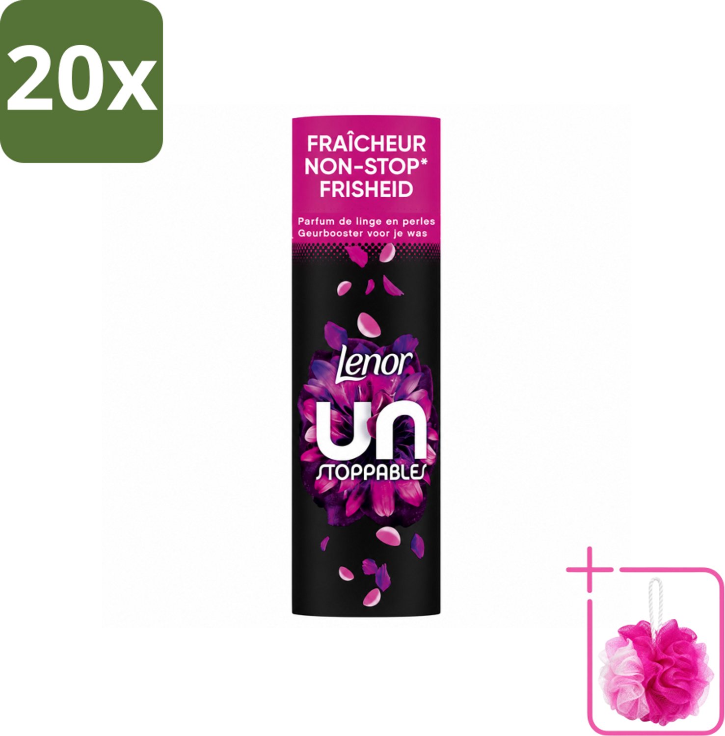 20 x Lenor Unstoppables - Geurbooster - Bloemen Fris - Non-Stop Frisheid - 19 Wasbeurten - Bulkverpakking - Geurbooster - Douchemop - Bloemige geur