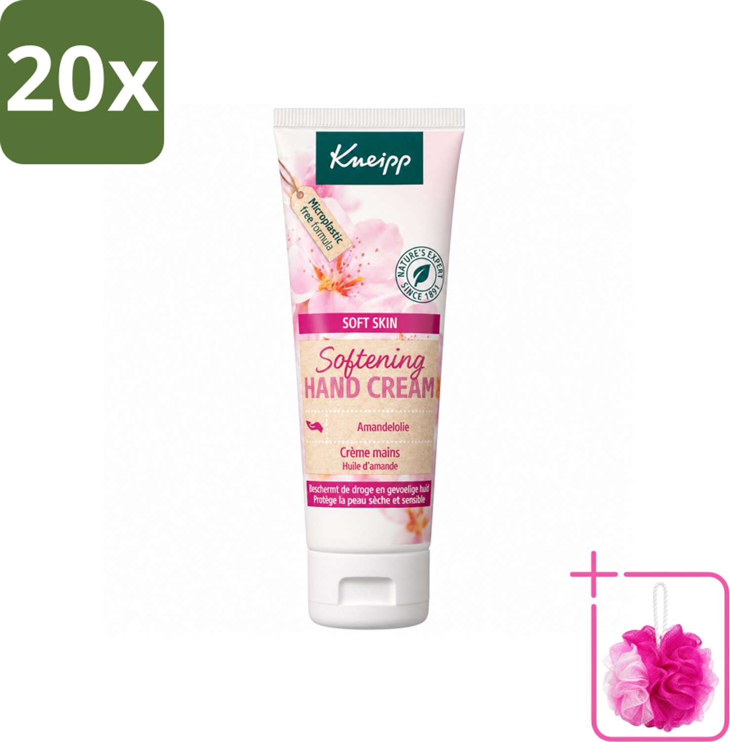 20 x Kneipp - Handcrème - Soft Skin - Amandelbloesem - 75 ml - Bulkverpakking - Handcrème - Douchemop - Droge handen