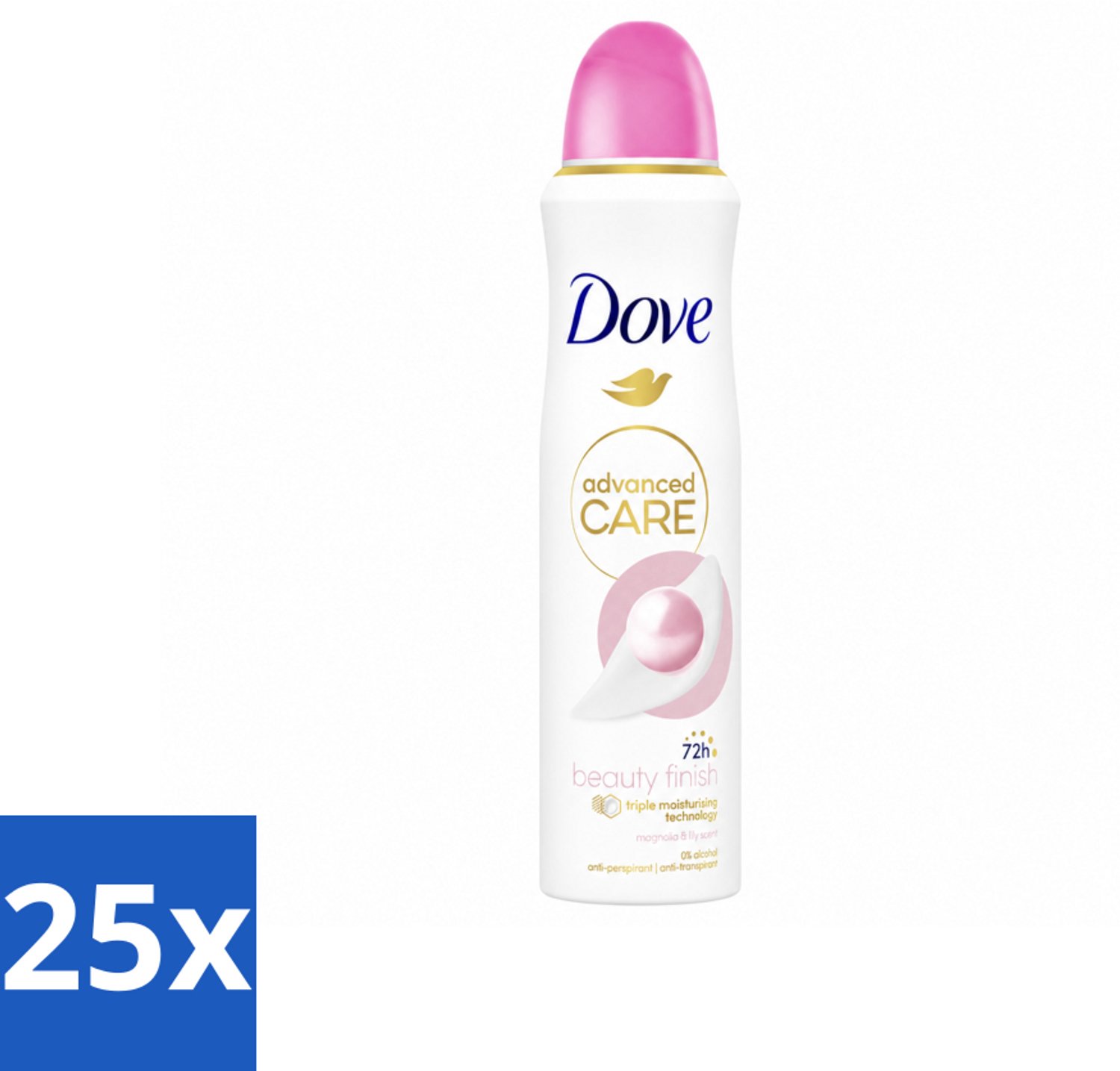 25 x Dove – Deodorant Spray – Beauty Finish – 150 ml - Voordeelverpakking - 25 stuks