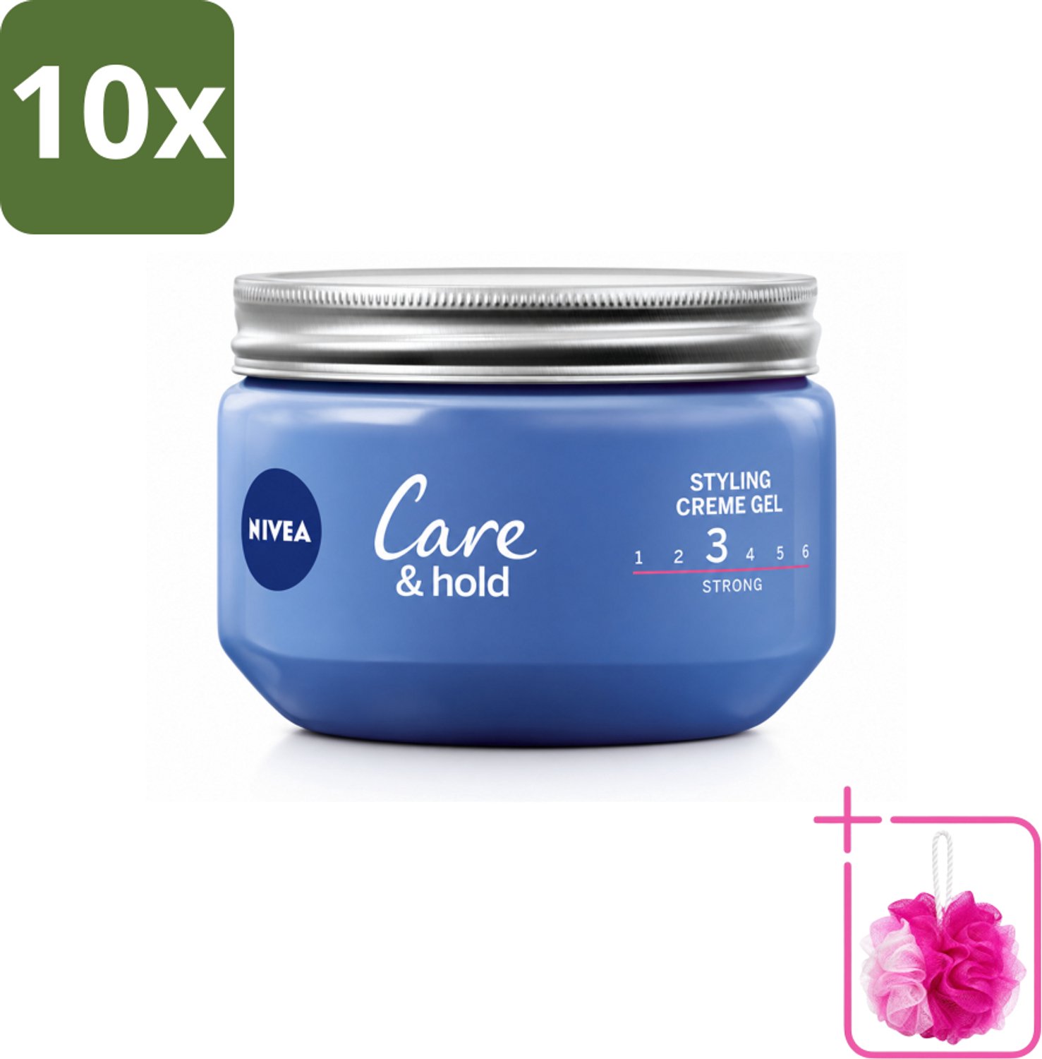 10 x NIVEA - Stylingscrèmegel - Verzorging & Stevigheid - Reinigt Onmiddellijk De Poriën - 150 ml - Bulkverpakking - Haarkruid - Douchemop - Haarkruid gel