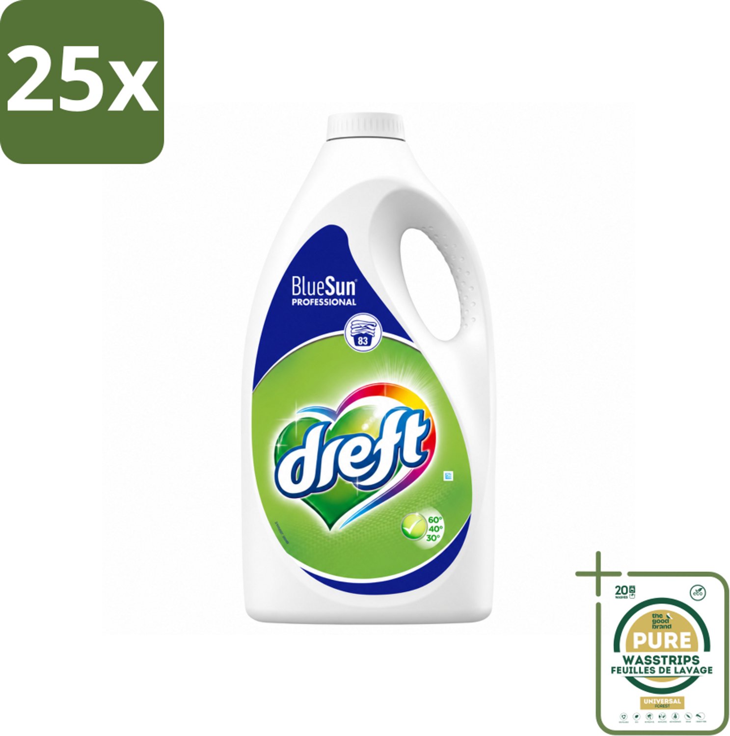 25 x Dreft - Vloeibaar Wasmiddel - Professional - Voor dagelijks gebruik - 83 Wasbeurten - Wasstrips - Wasmiddel - Vloeibaar Wasmiddel - Professioneel Wasmiddel - Vlekverwijdering - Wasbeurt