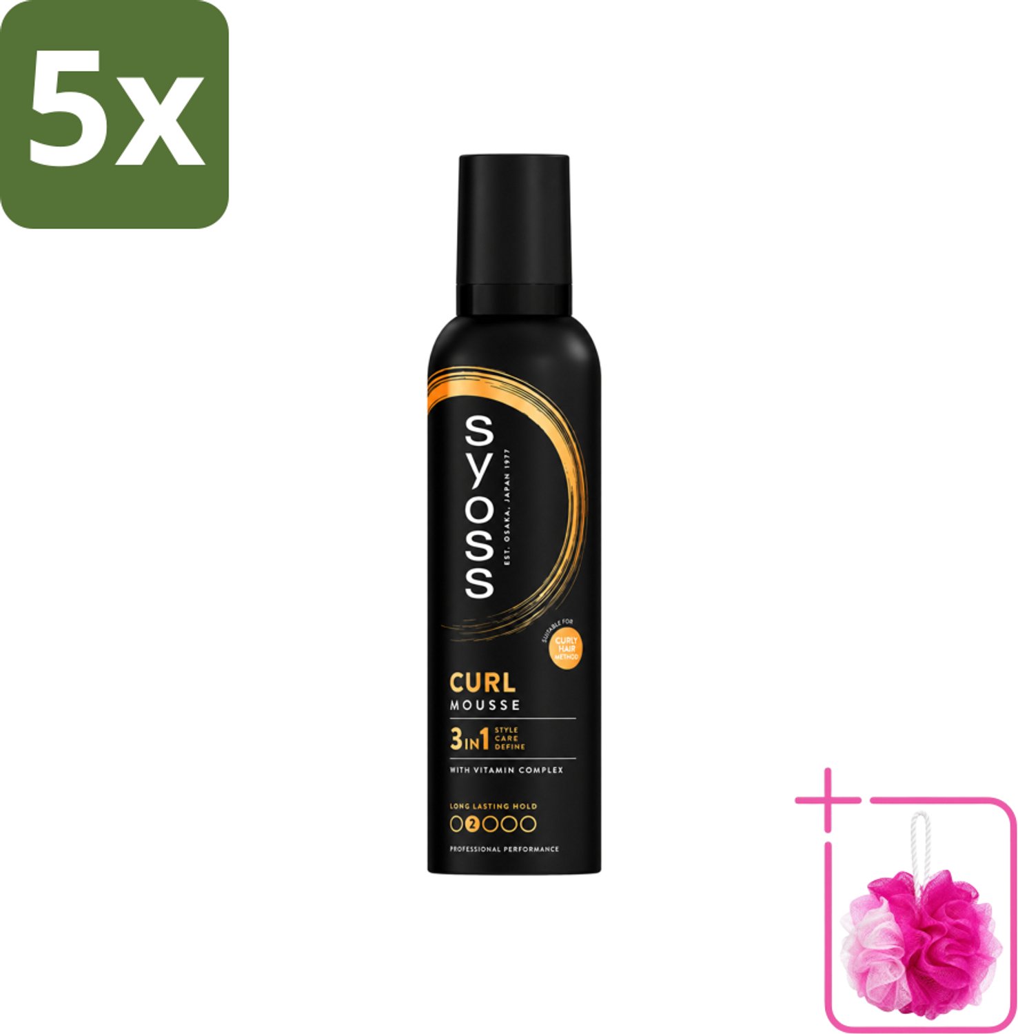 5 x Syoss - Curl - Haarmousse - Anti-Pluis & Bounce - 250 ml - Bulkverpakking - Krullen - Douchemop - Haarmousse