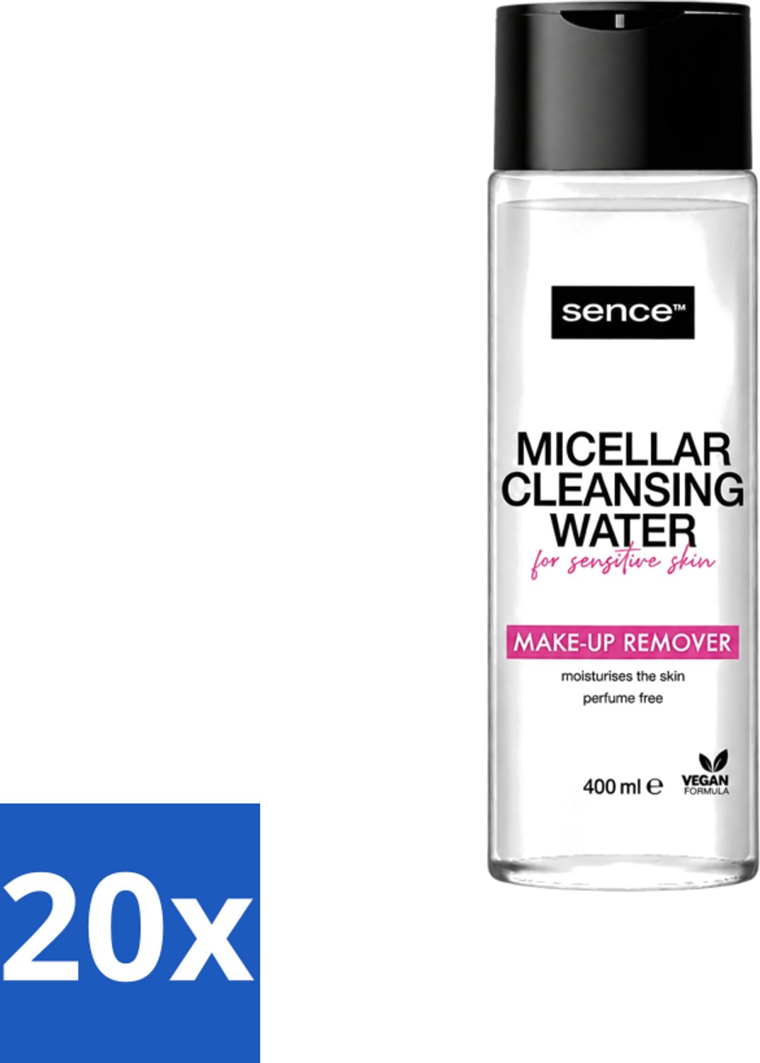 20 x Sence - Gevoelige Huid - Micellair Water - Make-up Remover - 400 ml - Voordeelverpakking - 20 stuks
