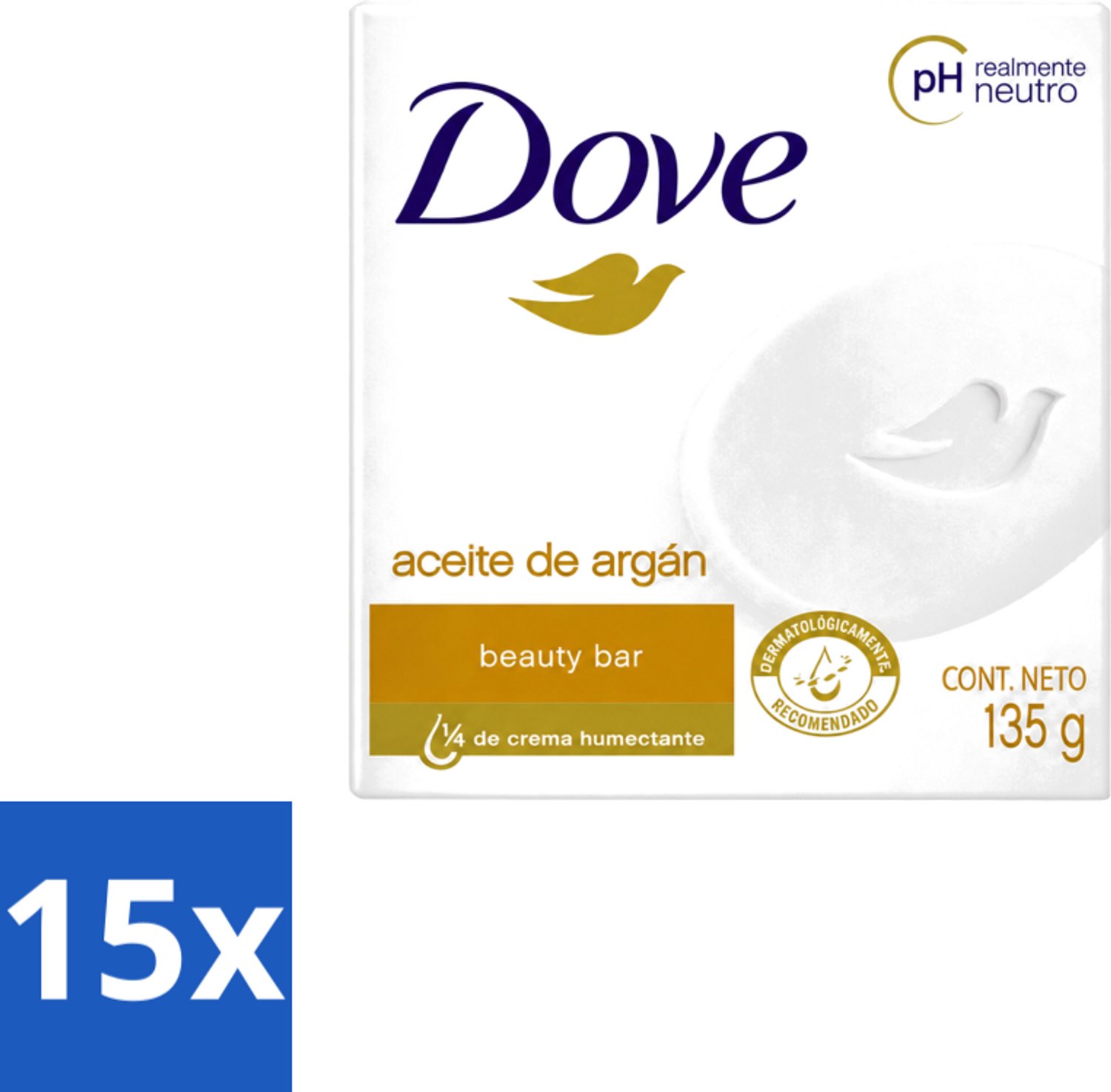 15 x Dove - Zeep - Arganolie - Verzorgend en hydraterend - 135 g - Voordeelverpakking - 15 stuks
