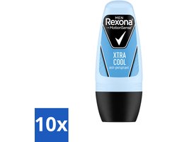 Rexona Men 10 x Rexona Men - Fresh Xtra Cool - Deo Roll-on - Anti-Perspirant - 50 ml - Voordeelverpakking - 10 stuks