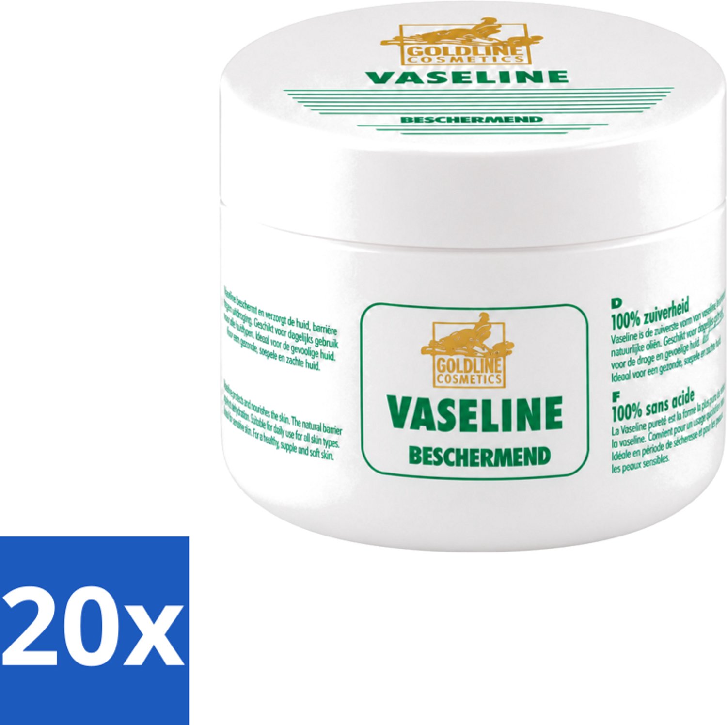 20 x Goldline - Vaseline - Huidverzorging - Beschermend & Hydraterend - 250 ml - Voordeelverpakking - 20 stuks