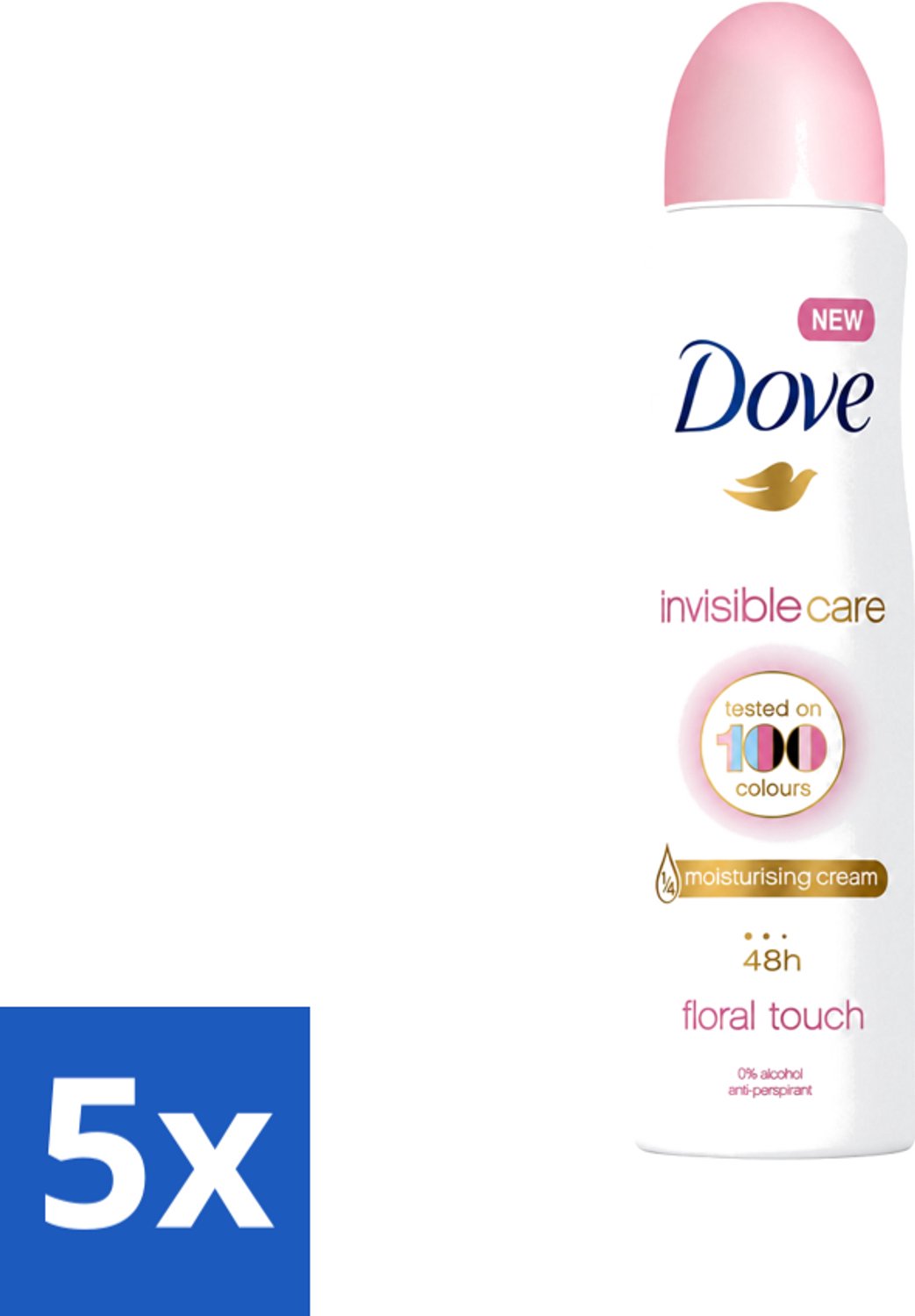 5 x Dove - Deodorant - Spray Invisible Care - Onzichtbare bescherming - 250 ml - Voordeelverpakking - 5 stuks