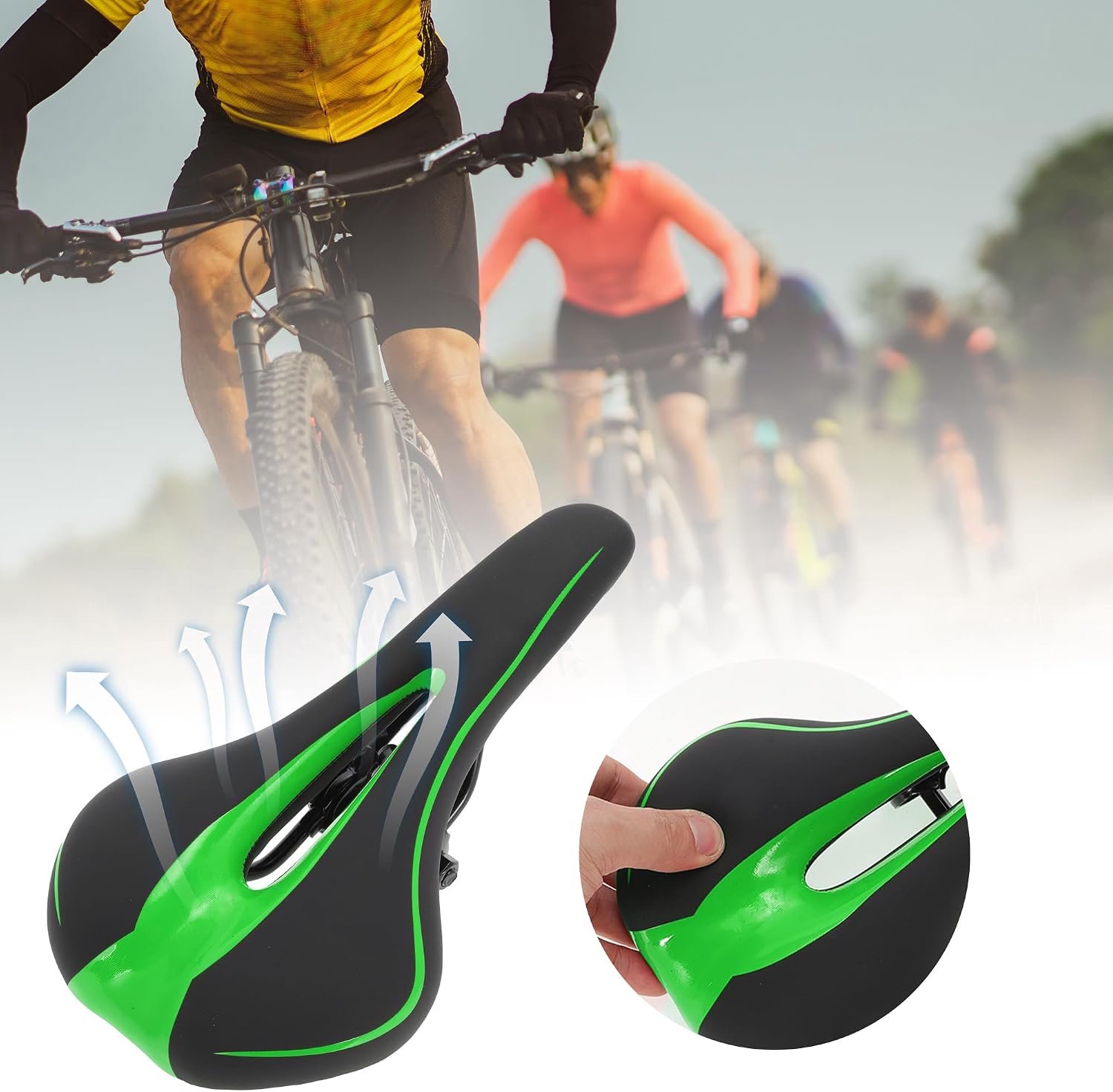 Fietszadel ergonomisch - trekking/racefiets/MTB - comfortabele bekleding - ideale ondersteuning voor lange ritten - Vemera
