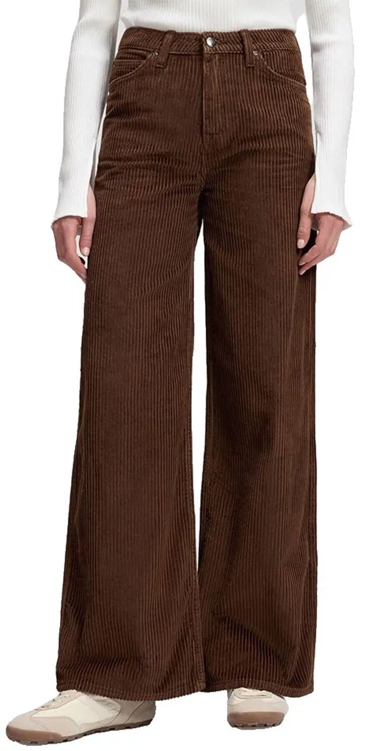 Lee Stella Wide Leg Hoge Taille Broek 25 33 Vrouw Shaved Chocolate