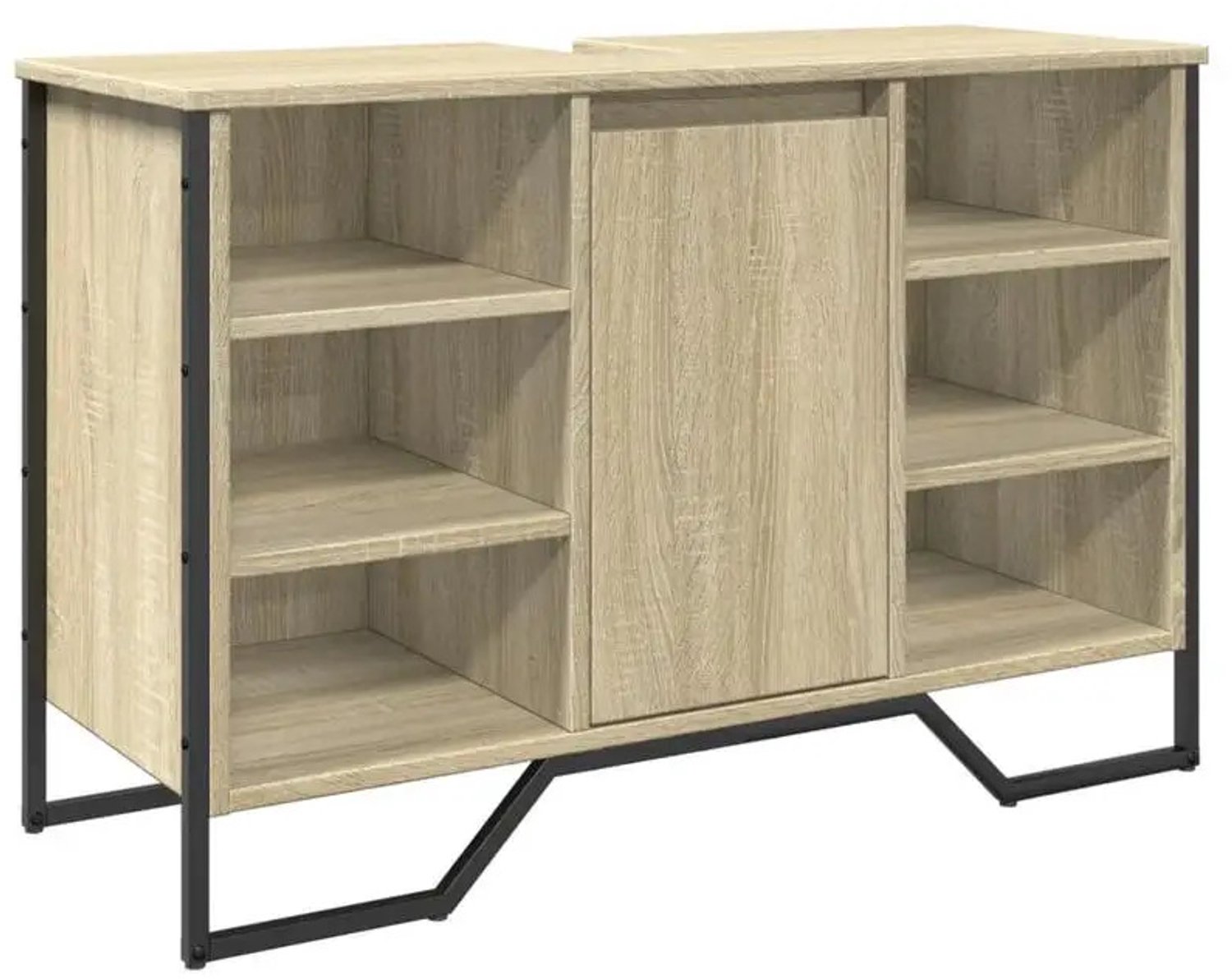 Gudalio Wastafel onderkast - Badkamermeubel - Badkamerkast - Opbergruimte - Modern - 91 x 35 x 60 cm - Hout - Zwart - Bruin