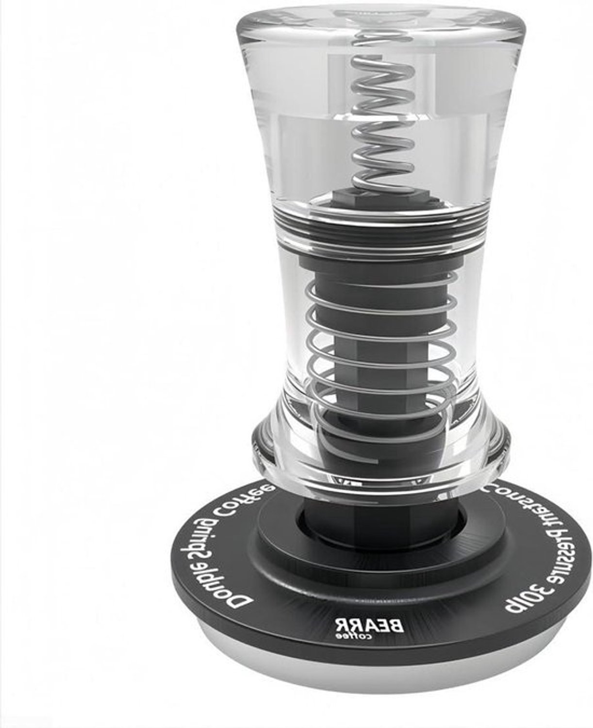 Koffietamper - Espressotamper - Espresso aandrukken - Dubbel veerbelast mechanisme - 5835 mm - Zwart
