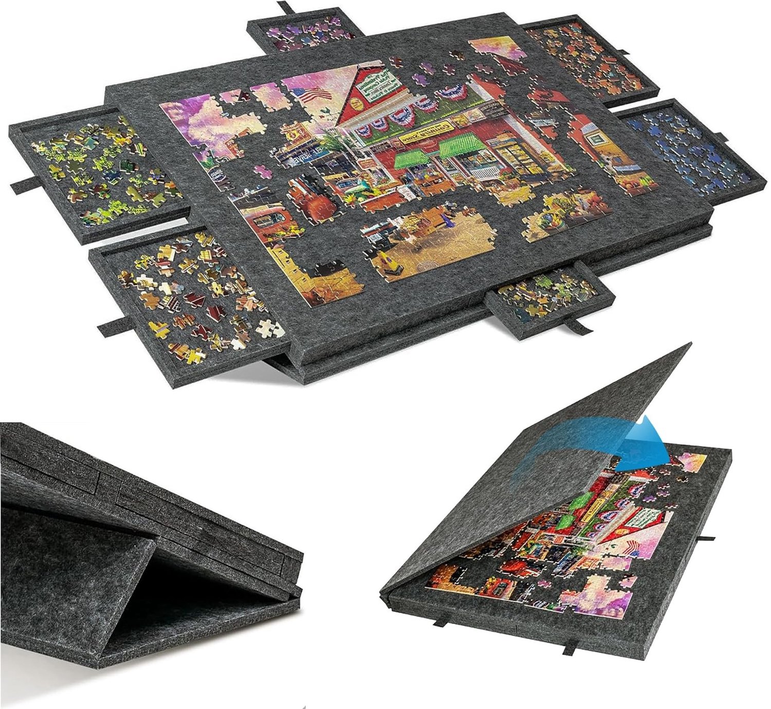 Kantelbare Puzzeltafel met 6 Lades