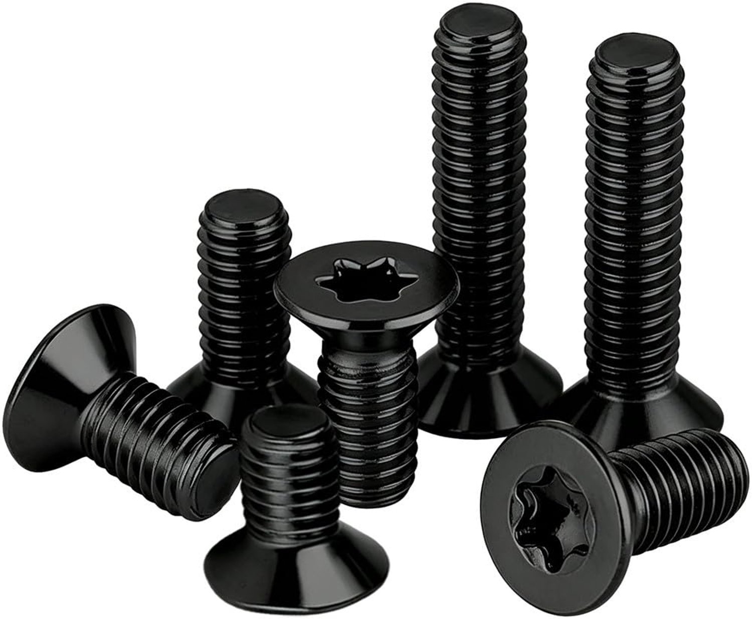 10 Stuk Verzinkte Torx-schroeven Zwart M8 x 30mm - 304 Roestvrijstalen Platte Kop Schroeven Machinebouten, Volledig Getapt