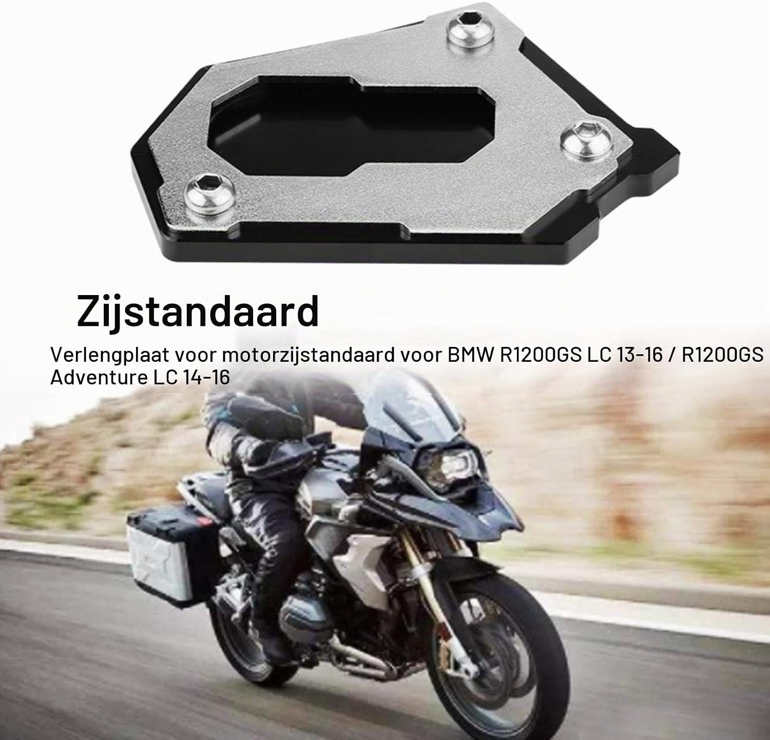 Qiilu 1200GS Motorfiets Zijstandaard Uitbreiding Plaat Voor R1200GS LC 13-16/R1200GS Adventure LC 14-16 e3h890 - Homevero
