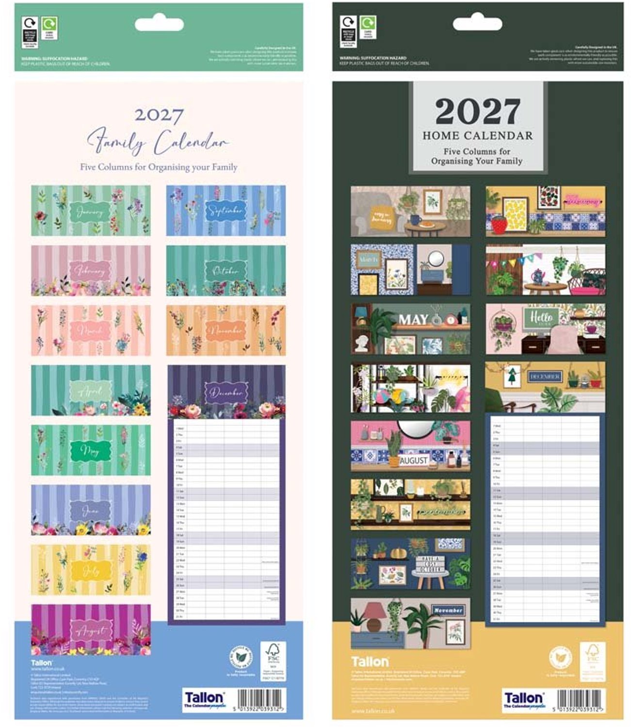 Home and Botanical Family Planner 2027 Slimline