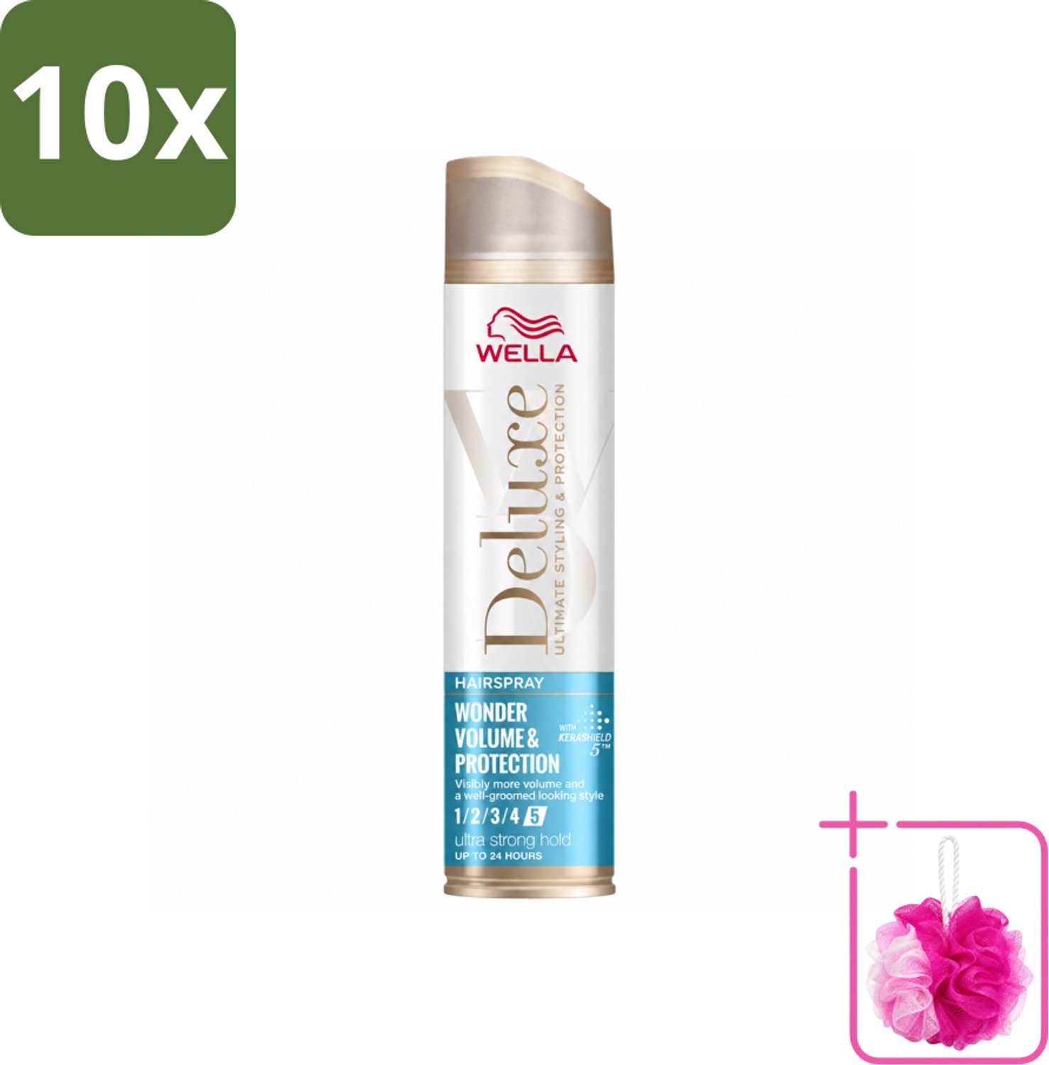 10 x Wella – Deluxe Volume & Protection – Haarspray – 250 ml - Bulkverpakking - Haarspray - Douchemop - Volume