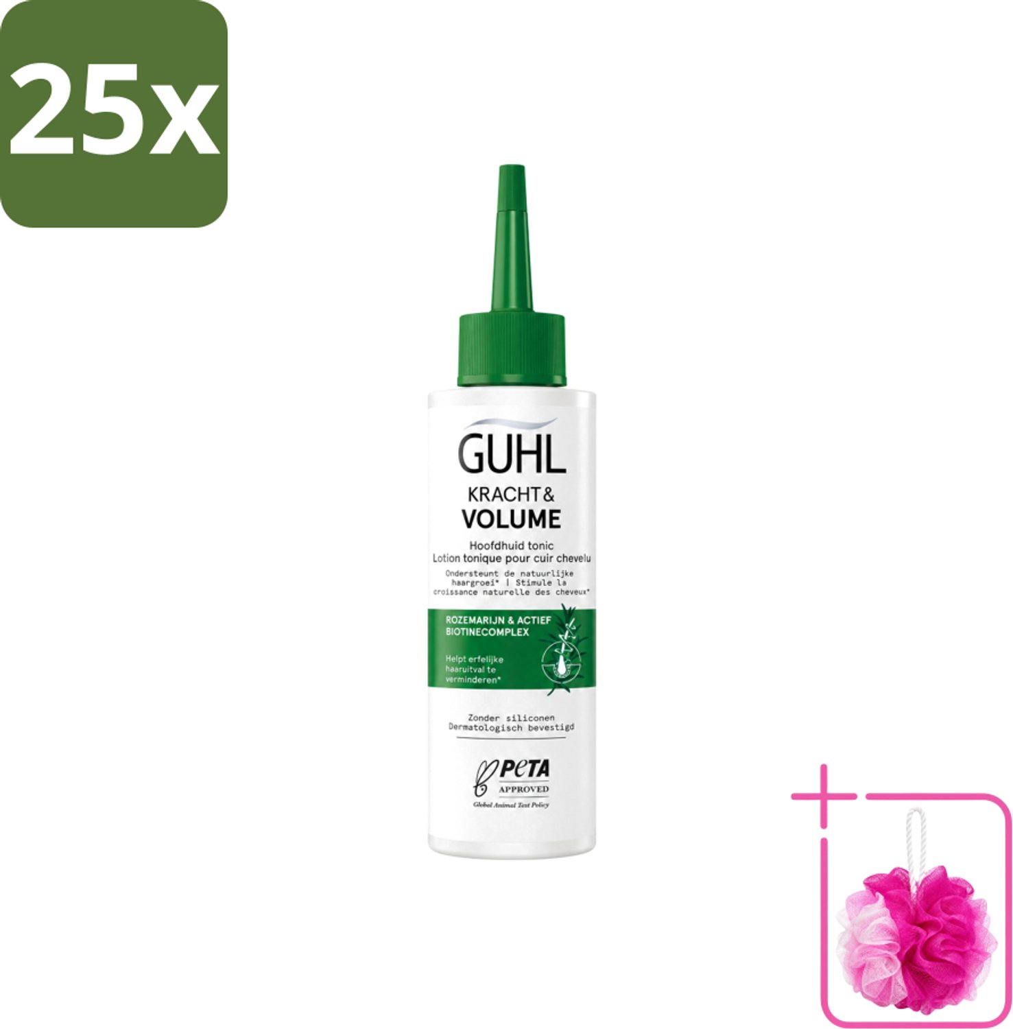 25 x Guhl – Scalp Tonic – Kracht & Volume – 125 ml - Bulkverpakking - Haaruitval - Douchemop - Haargroei
