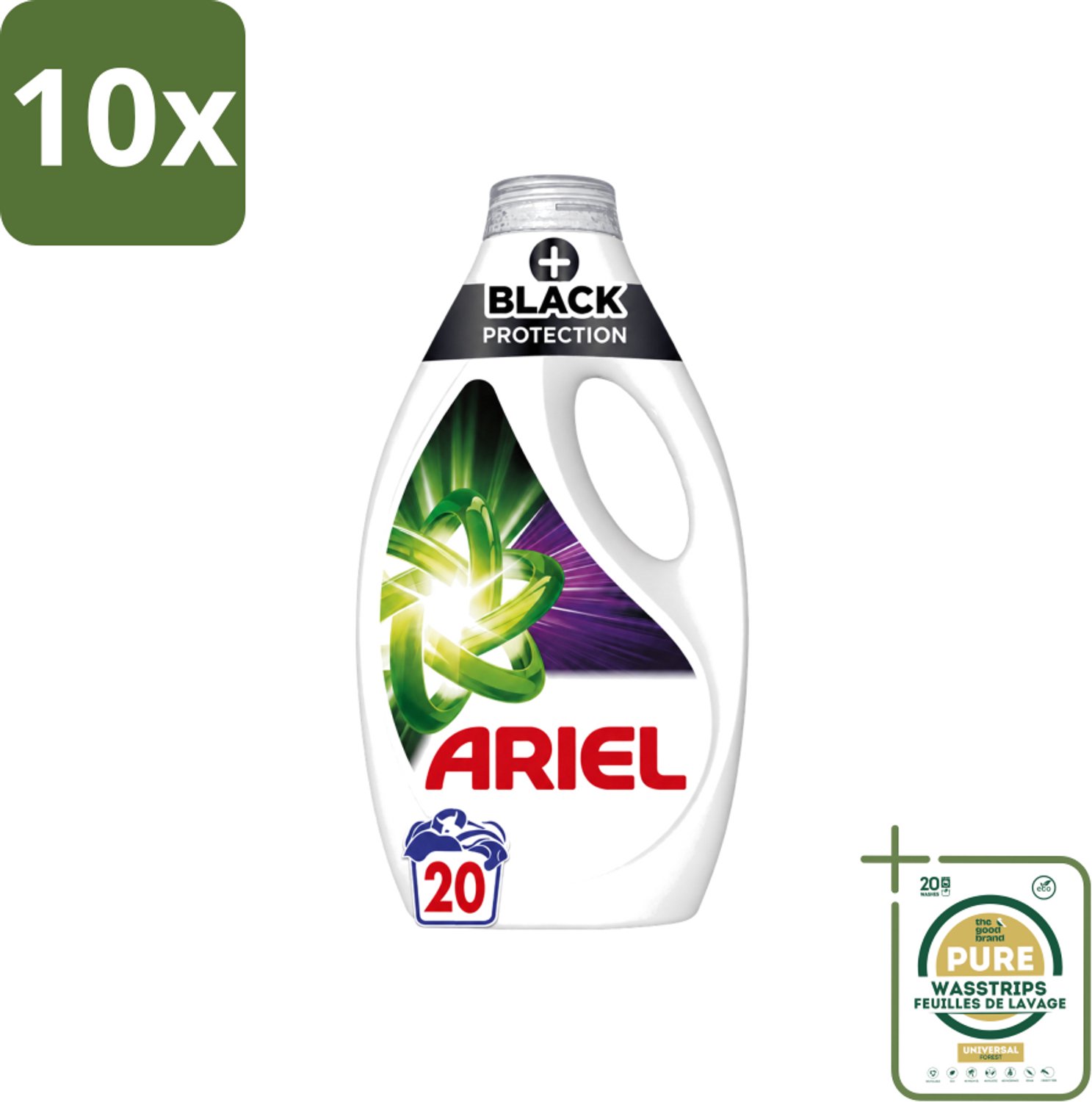 10 x Ariel – +Revita Black – Vloeibaar Wasmiddel – 900 ml - Wasstrips - Donkere Was - Kleurbescherming - Vlekverwijdering - Cools Wasmiddel - Zwarte Kleding Beschermen