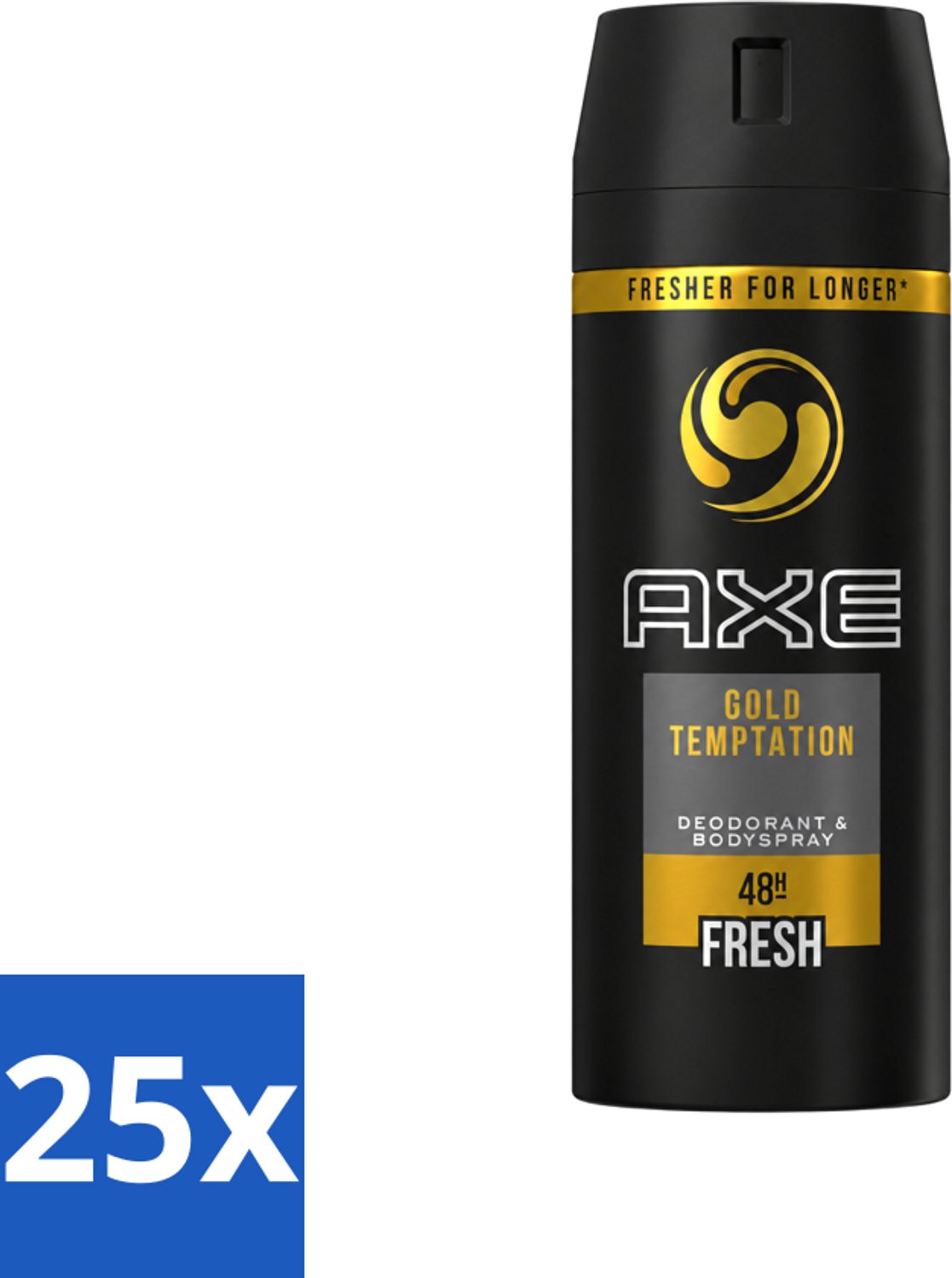 25 x Axe - Deodorant Bodyspray - 48hrs Fresh - Gold Temptation - 150 ml - Voordeelverpakking - 25 stuks