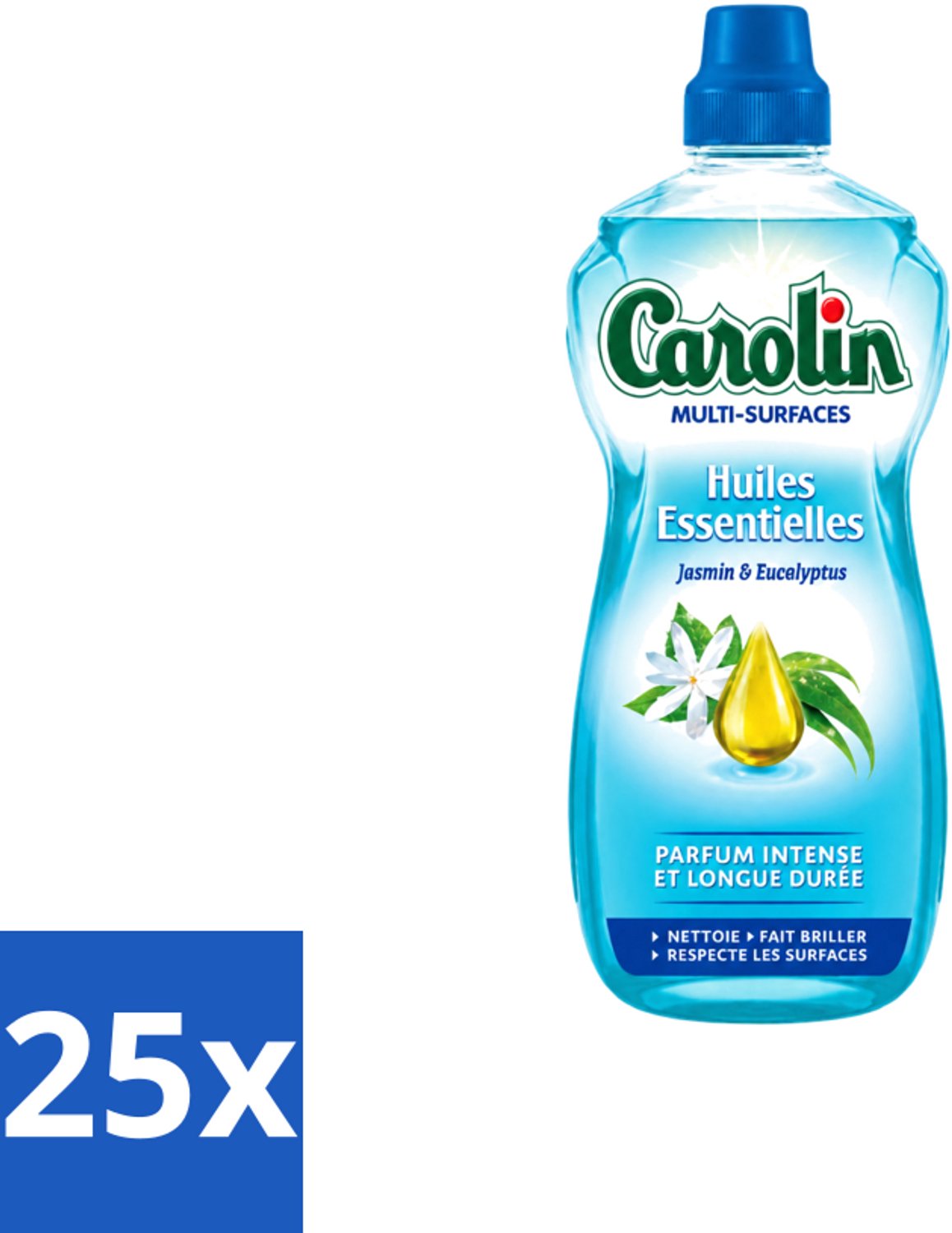 25 x Carolin - Allesreiniger - Essentiële Oliën van Jasmijn en Eucalyptus - 1 L - Voordeelverpakking - 25 stuks