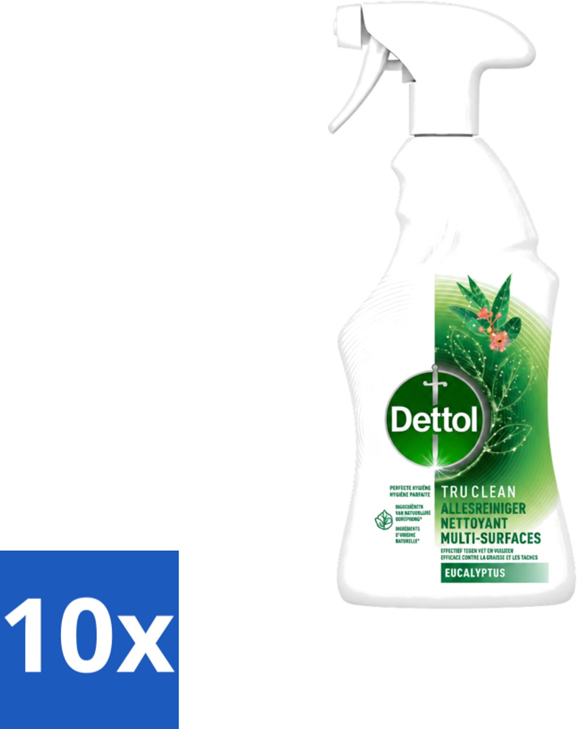 10 x Dettol Tru Clean - Allesreiniger - Spray - Eucalyptus - Multi-Oppervlakken - 500ml - Voordeelverpakking - 10 stuks