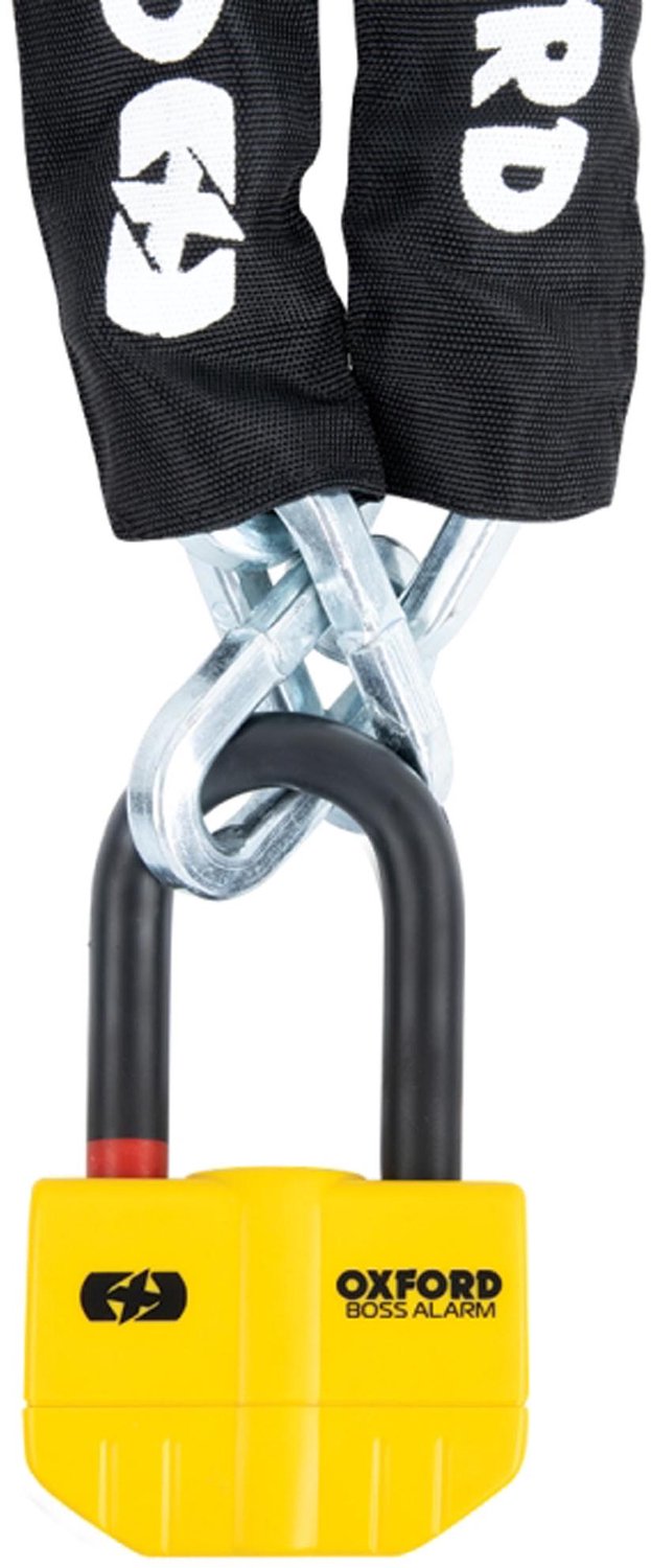 Schijfremslot – Oxford boss alarm schijfremslot 14mmx12mm + 1.2m ketting