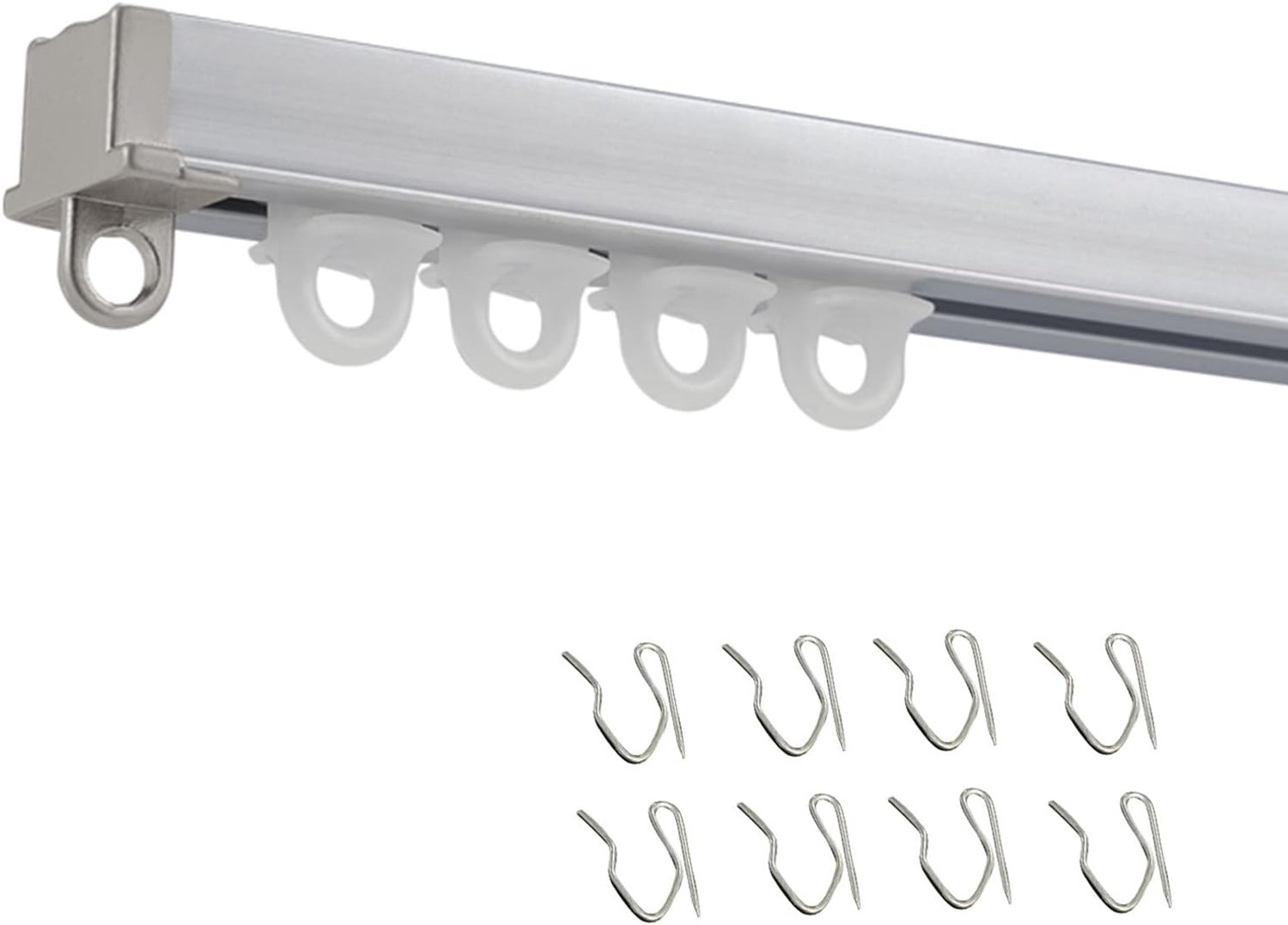 Plafond ain Track System met Hoo & Schroeven Verborgen Room Divider Rod voor Woonkamer Slaapkamer Douchekast - Zilver 1 (13 m) Lengte