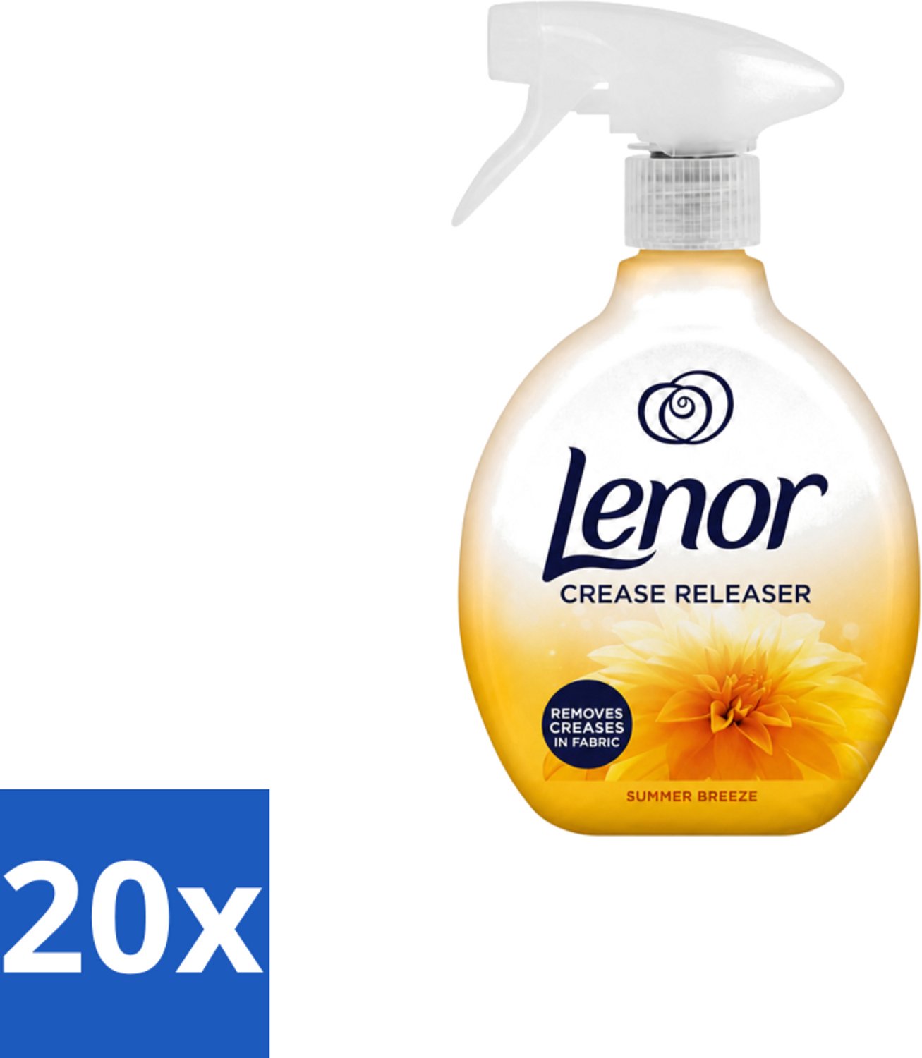 20 x Lenor – Crease Releaser Spray – Summer Breeze – Kreukverwijderaar & Textielverfrisser – 500 ml - Voordeelverpakking - 20 stuks