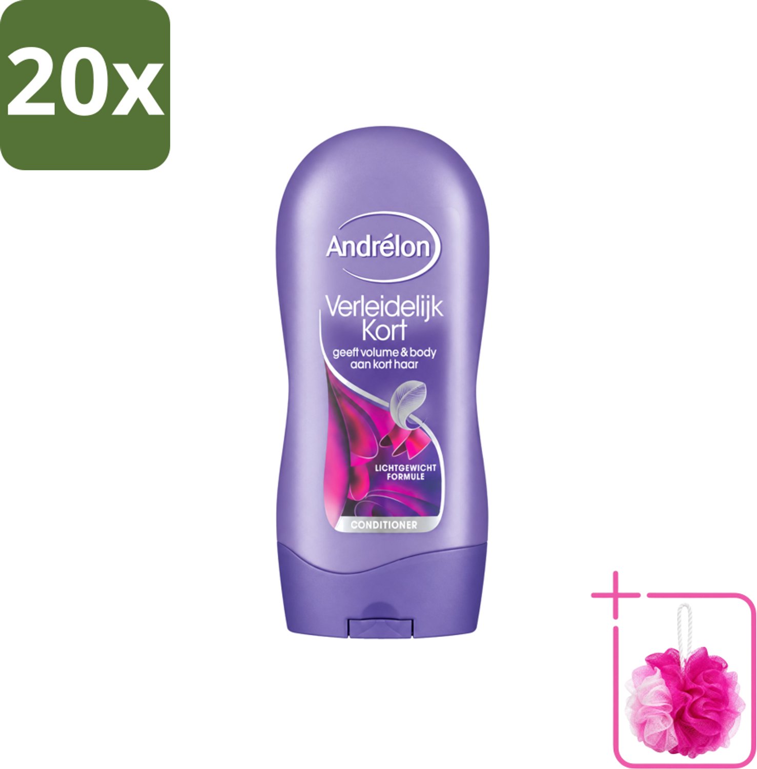 20 x Andrélon - Verleidelijk Kort - Conditioner - Voor Kort Haar - 300 ml - Bulkverpakking - Kort haar conditioner - Douchemop - Volume voor kort haar
