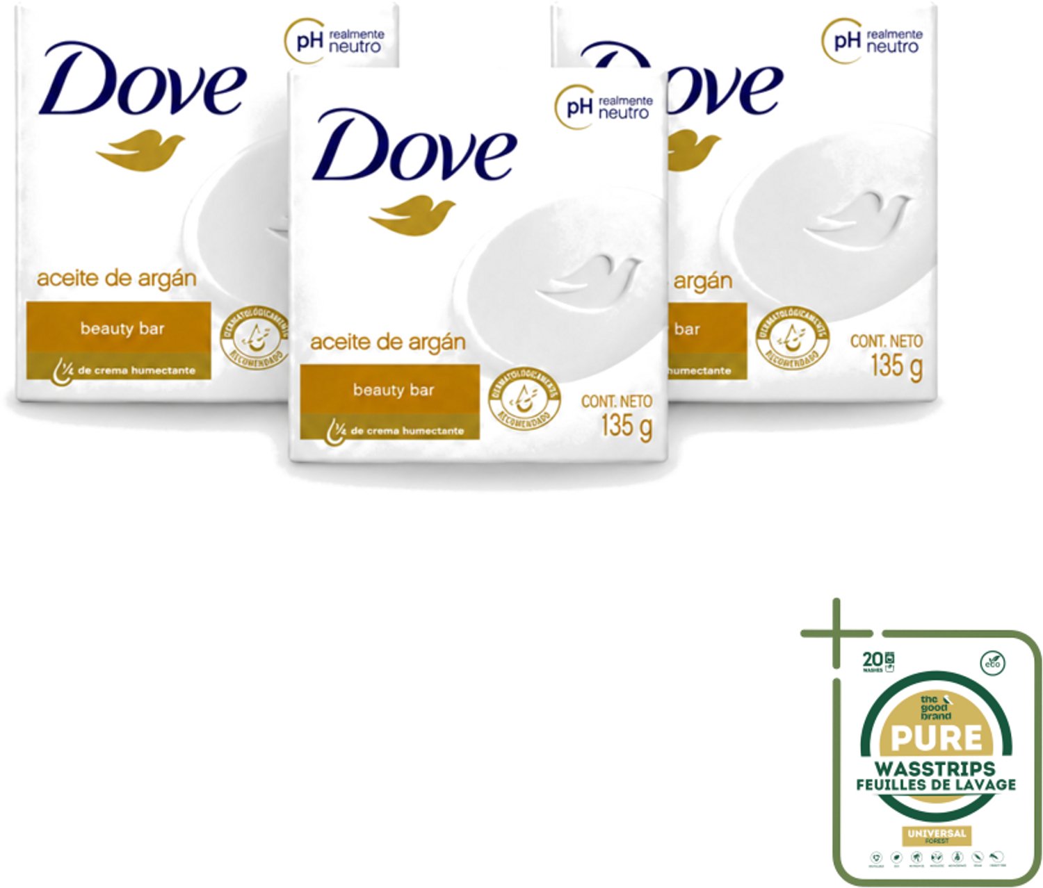 3 x Dove - Zeep - Arganolie - Verzorgend en hydraterend - 135 g - Wasstrips - Zeep - Arganolie - Hydraterend - Verzorgend - Huid Verzorging