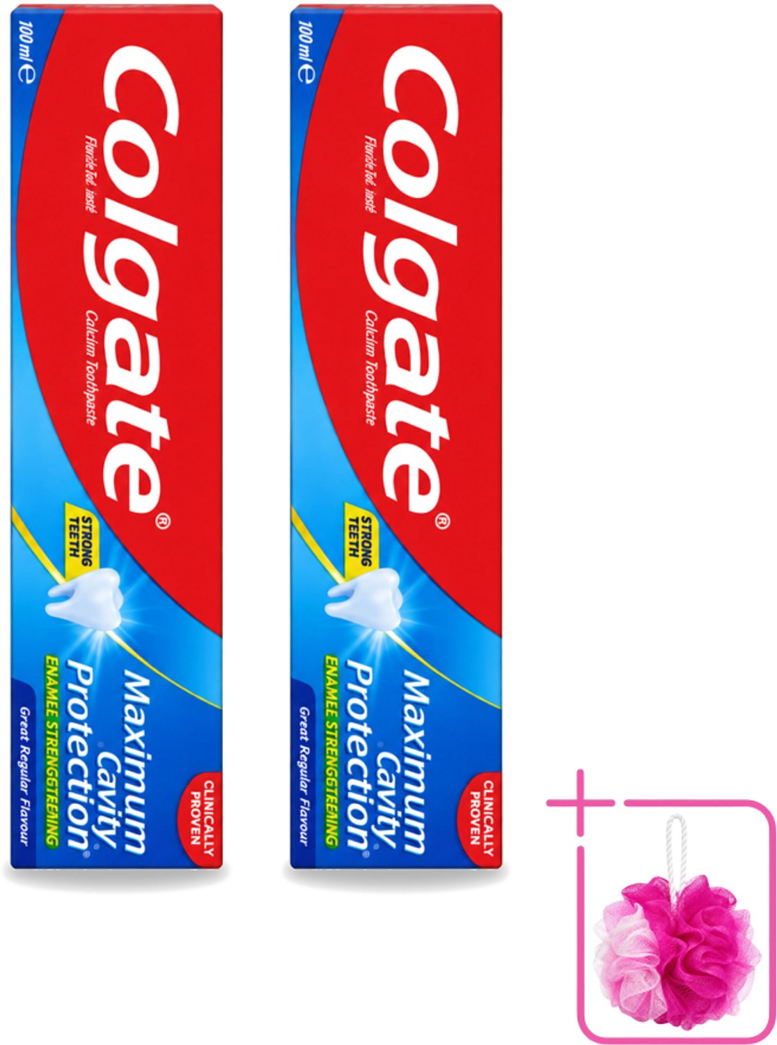 2 x Colgate - Maximum Cavity Protection - Tandpasta - 100ml - Bulkverpakking - Tandpasta - Douchemop - Gaatjesbescherming