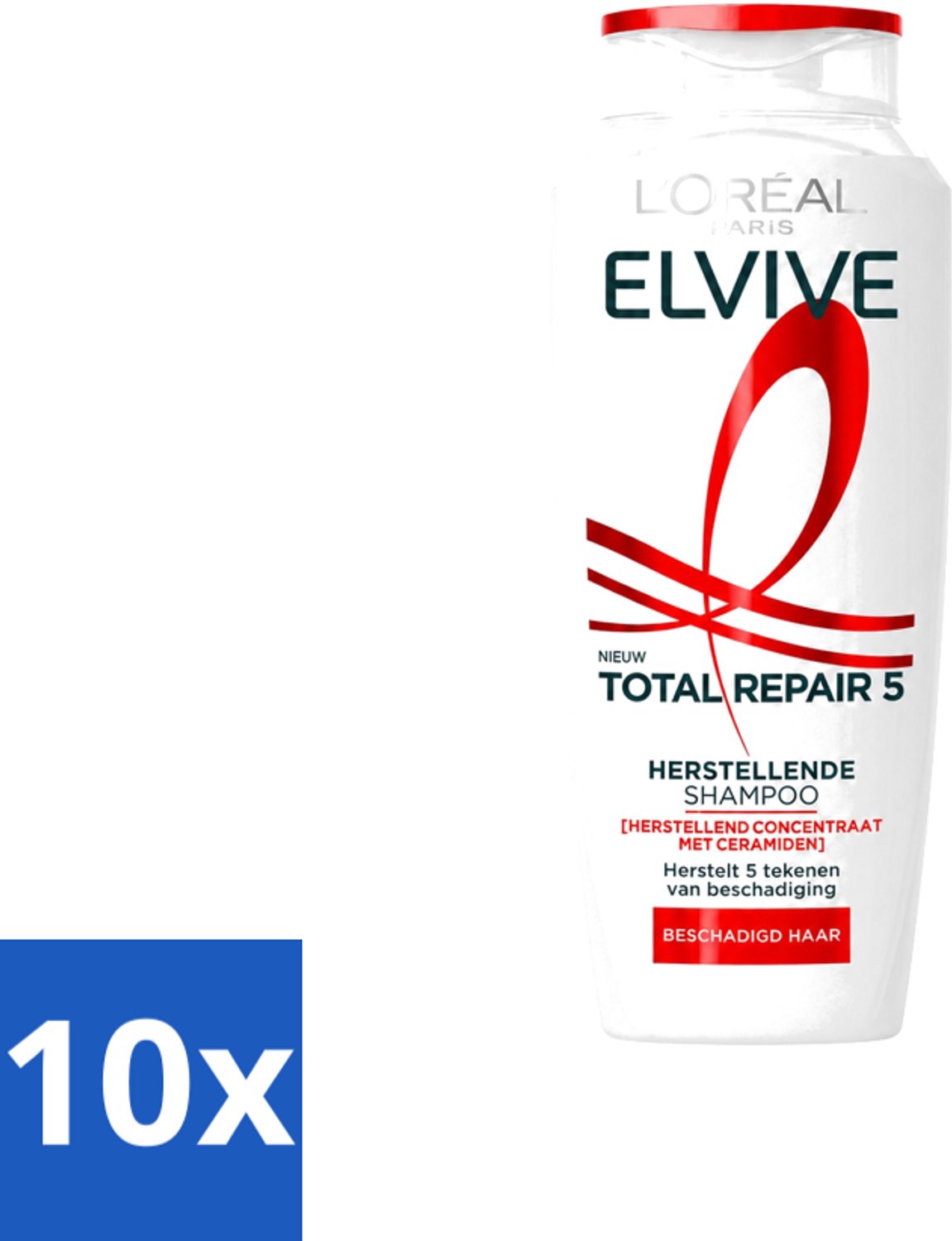 10 x L’Oréal Paris Elvive – Shampoo – Total Repair 5 – Herstellend – 250 ml - Voordeelverpakking - 10 stuks