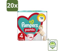 20 x Pampers – Luierbroekjes – Pants Maat 4 – 66 Luiers - Grootverpakking - Vaatwasstrips - Luier Broekje - Luier Voor Baby - Luier Voor Peuters - Actieve Baby - Droge Luier