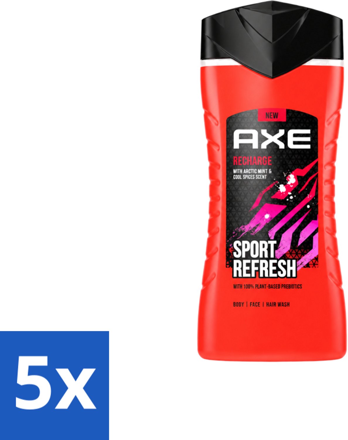 5 x AXE – Douchegel – Sport Refresh – 250 ml - Voordeelverpakking - 5 stuks