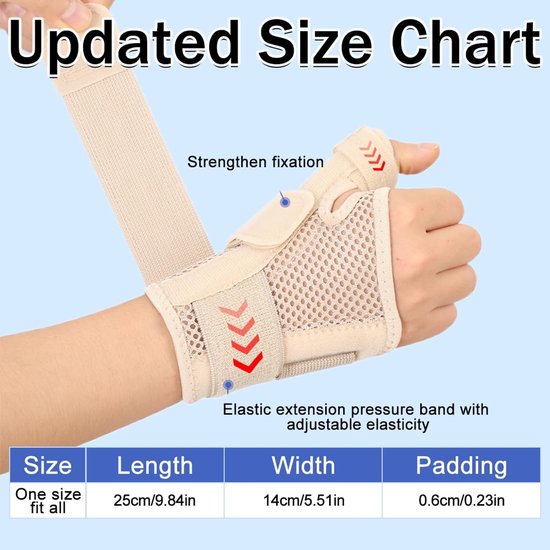 Polsbandage voor peesontsteking, verstelbaar, duimbandage, rechter- en linkerhand, sportarmband voor sportschool, geschikt voor sport, werk, slaap — afbeelding 2