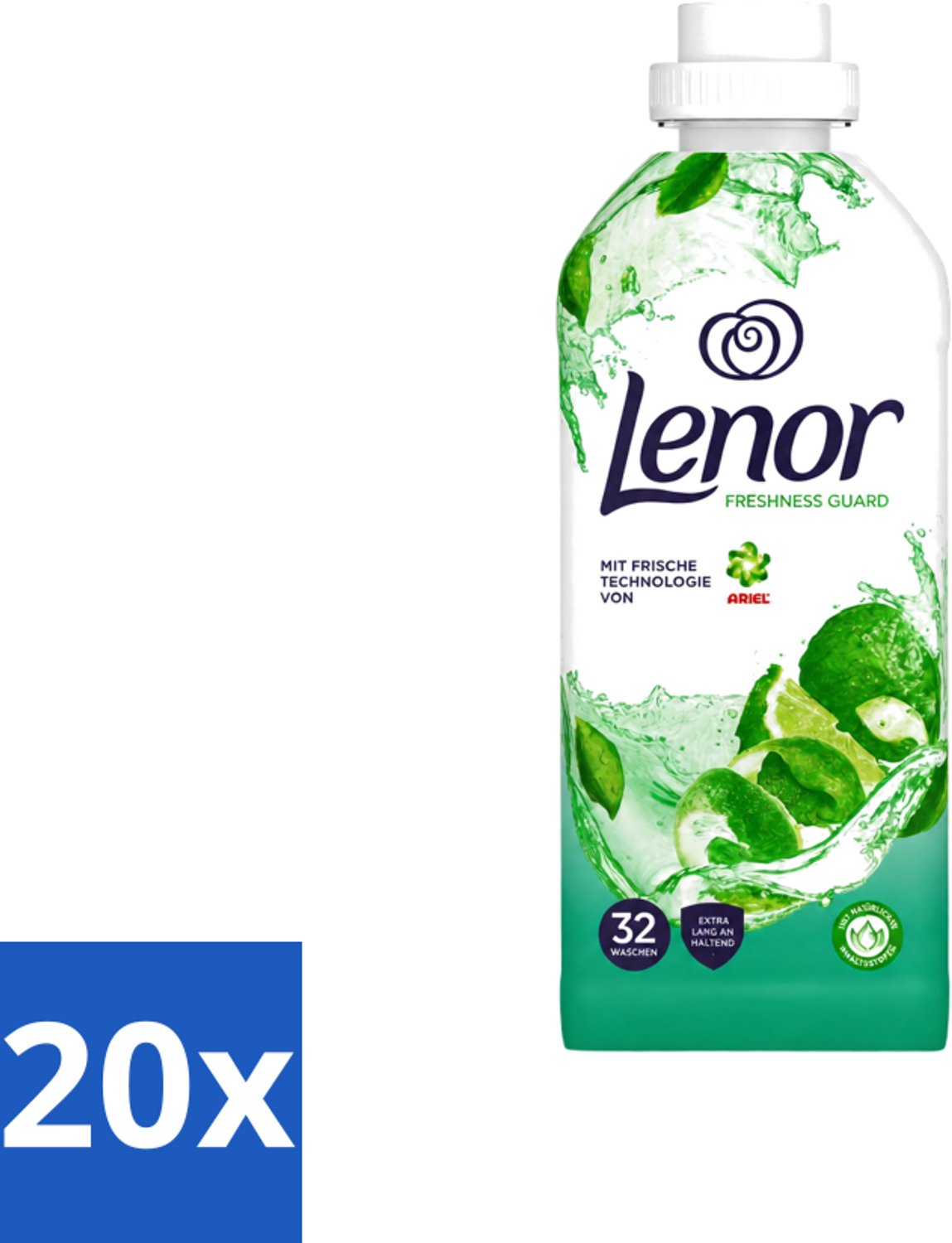 20 x Lenor – Wasverzachter – Freshness Guard – 32 Wasbeurten – 800 ml - Voordeelverpakking - 20 stuks
